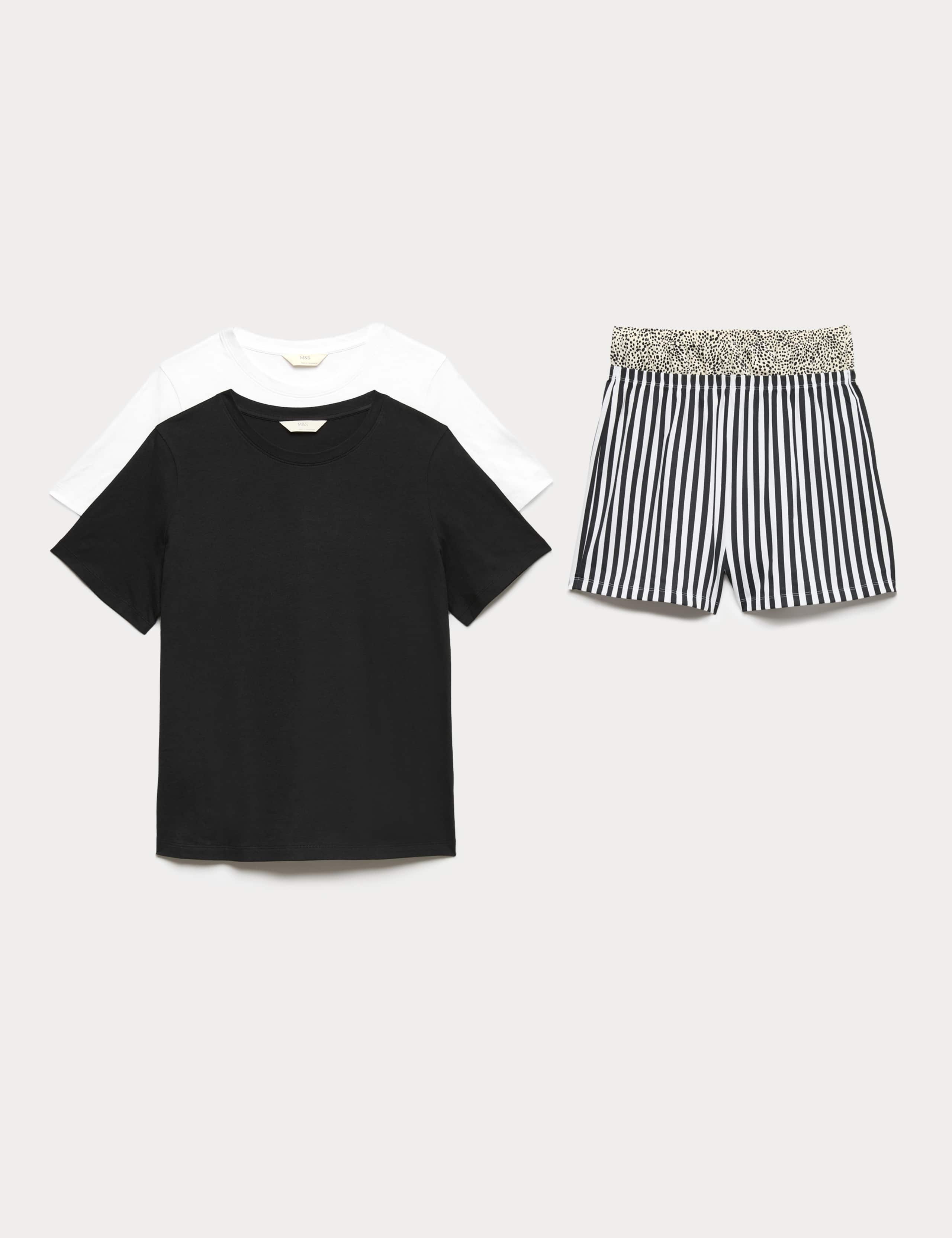 2 Pack Pure Cotton Shortie Pyjama Sets 1 of 5