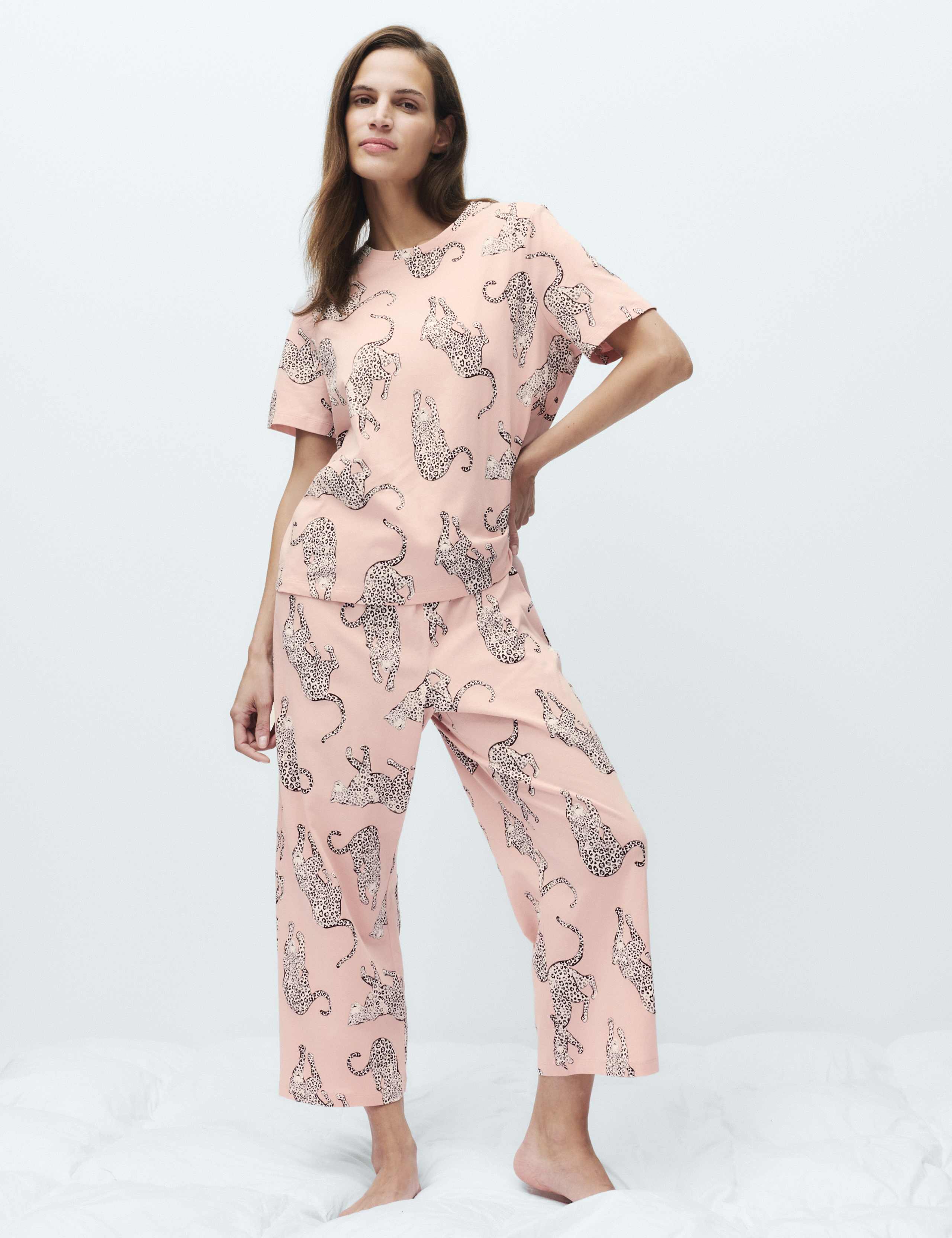 Pure Cotton Printed Cropped Pyjama Set 3 of 6