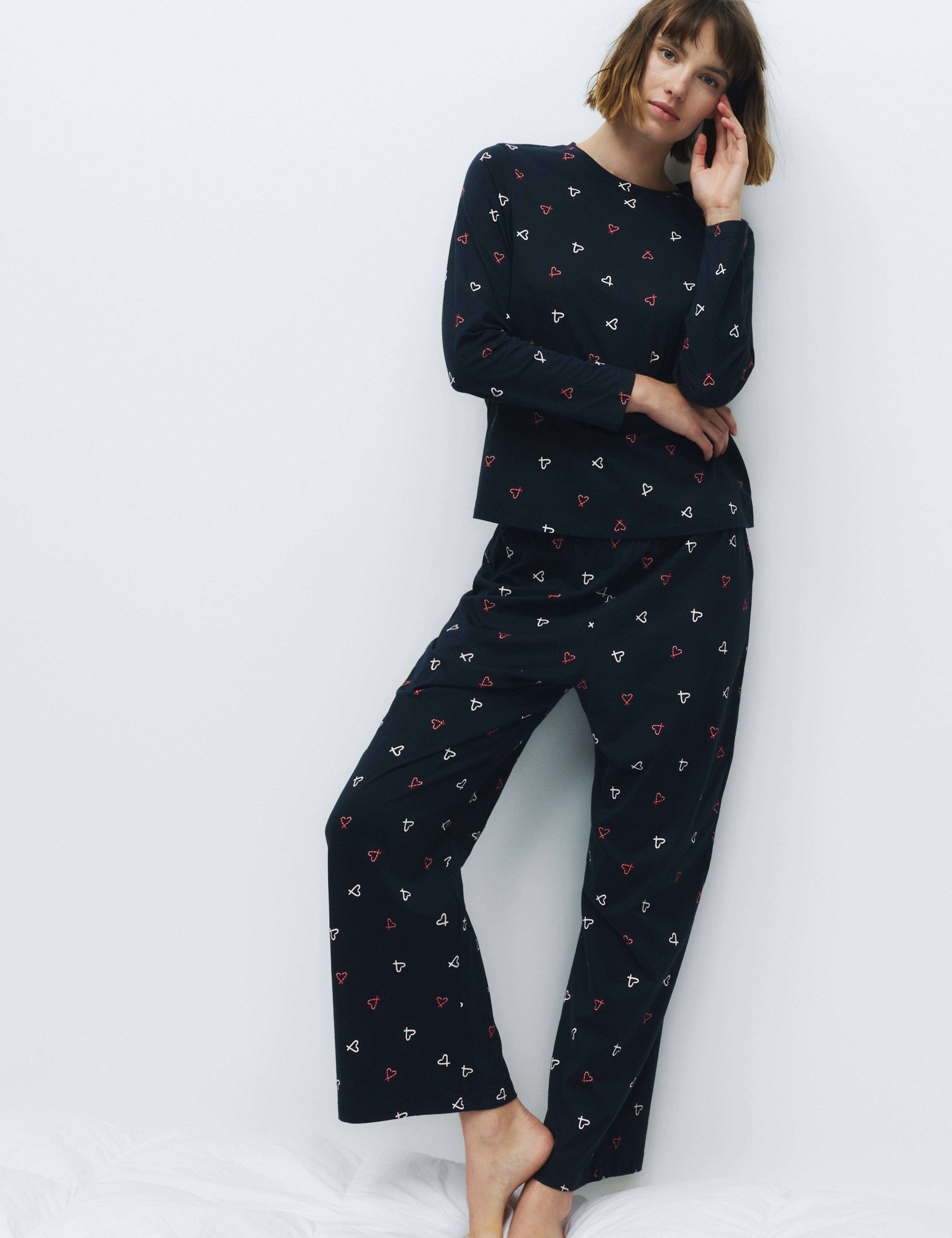 Pure Cotton Printed Pyjama Set 1 of 5