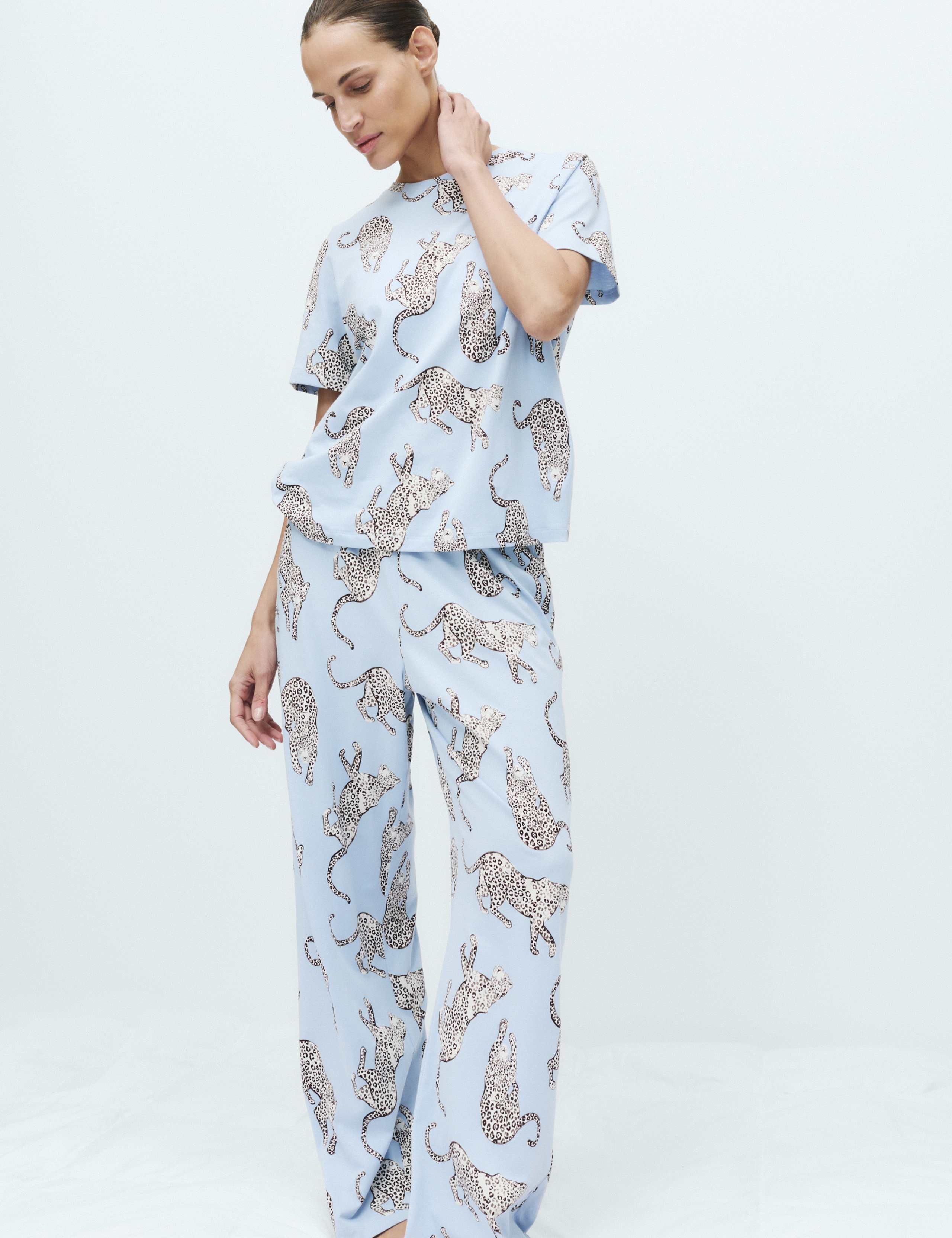 Pure Cotton Printed Short Sleeve Pyjama Set 4 of 4