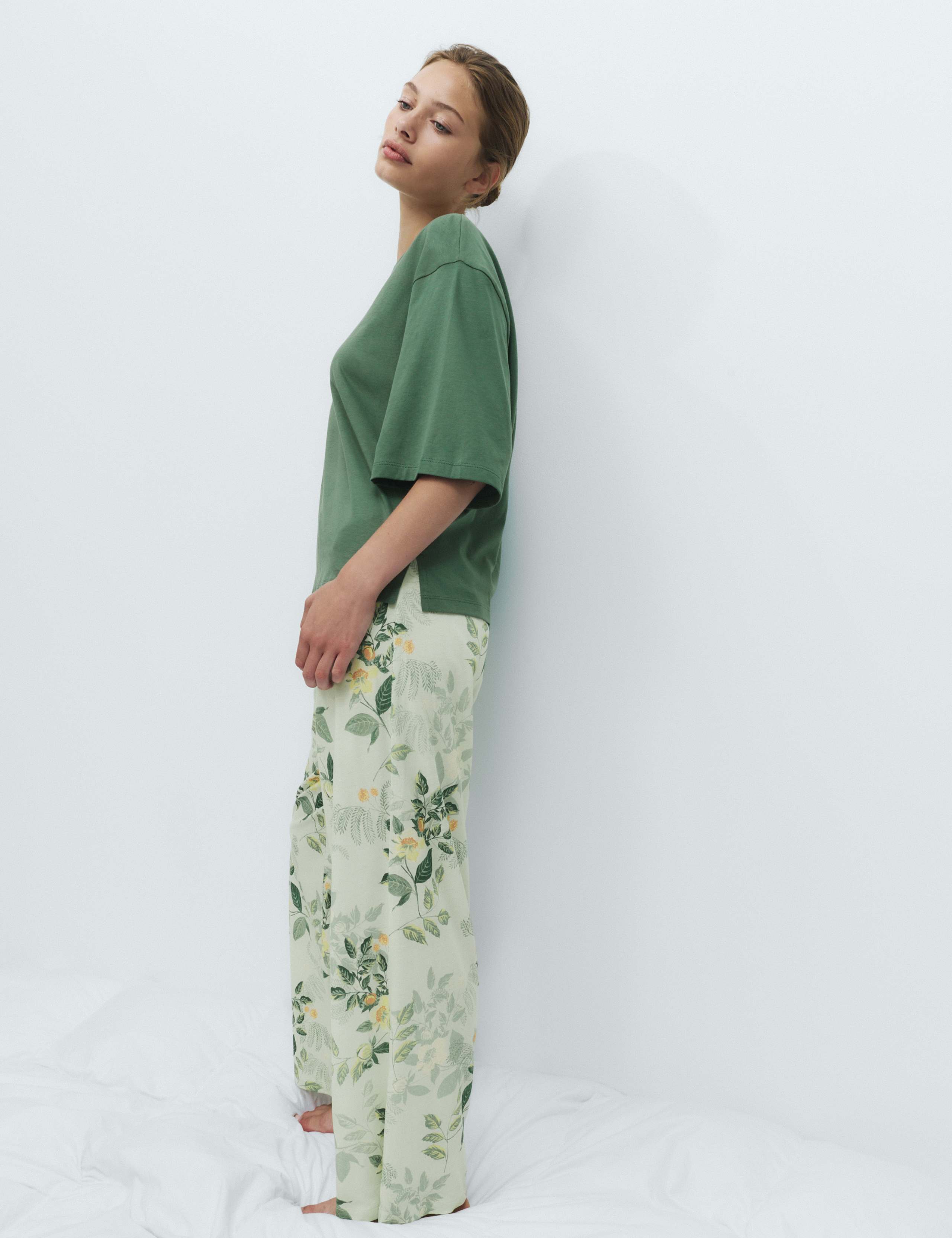 Pure Cotton Printed Drop Shoulder Pyjama Set 3 of 5