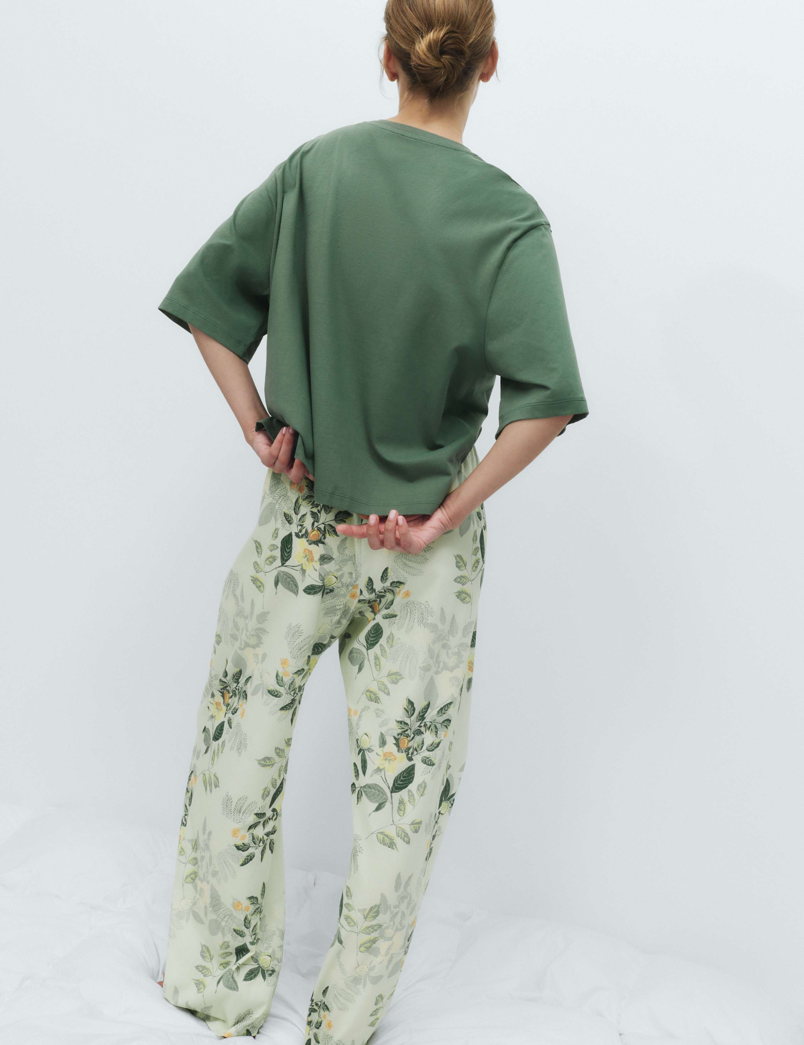 Pure Cotton Printed Drop Shoulder Pyjama Set 5 of 5