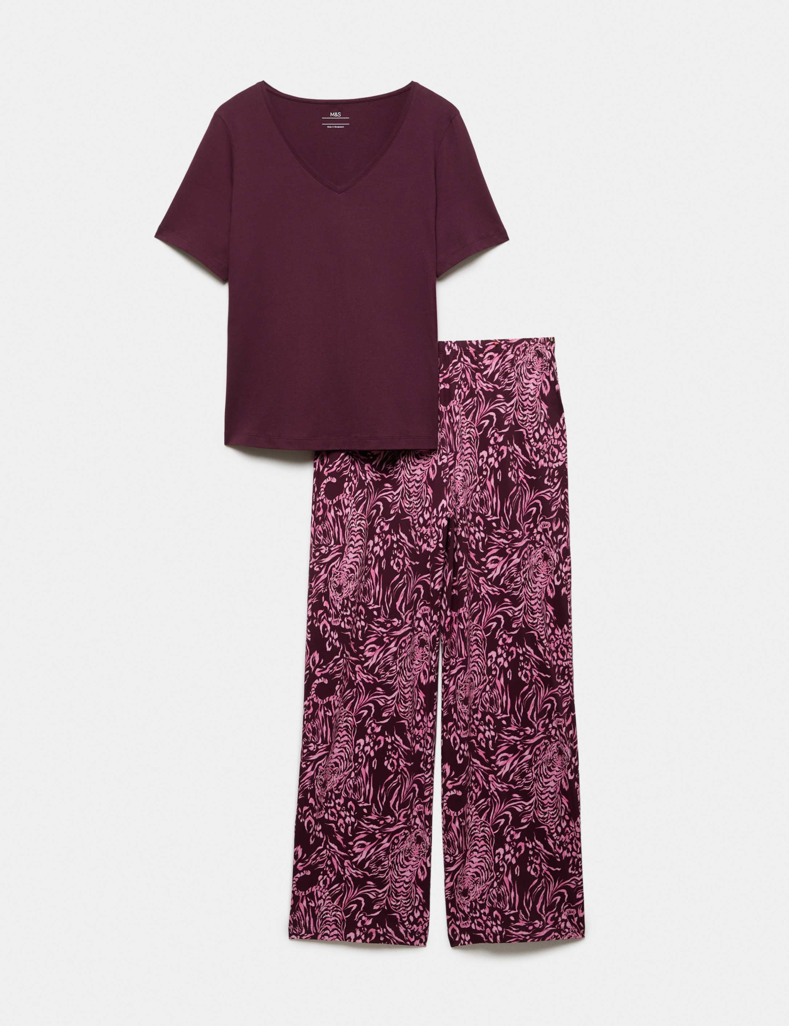 Pure Cotton Checked Long Pyjama Set 2 of 5