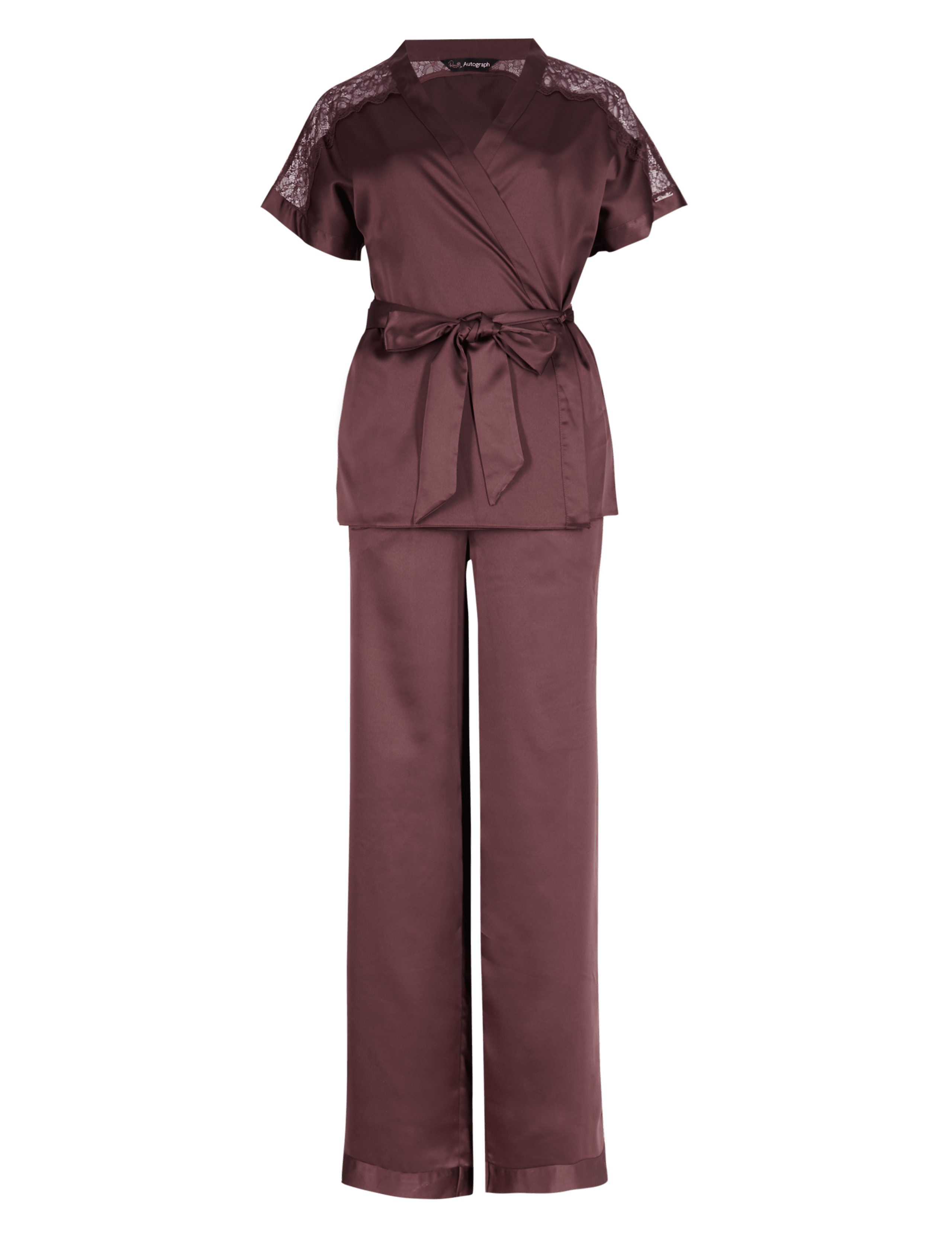 Lace Satin Wrap Pyjamas 2 of 6
