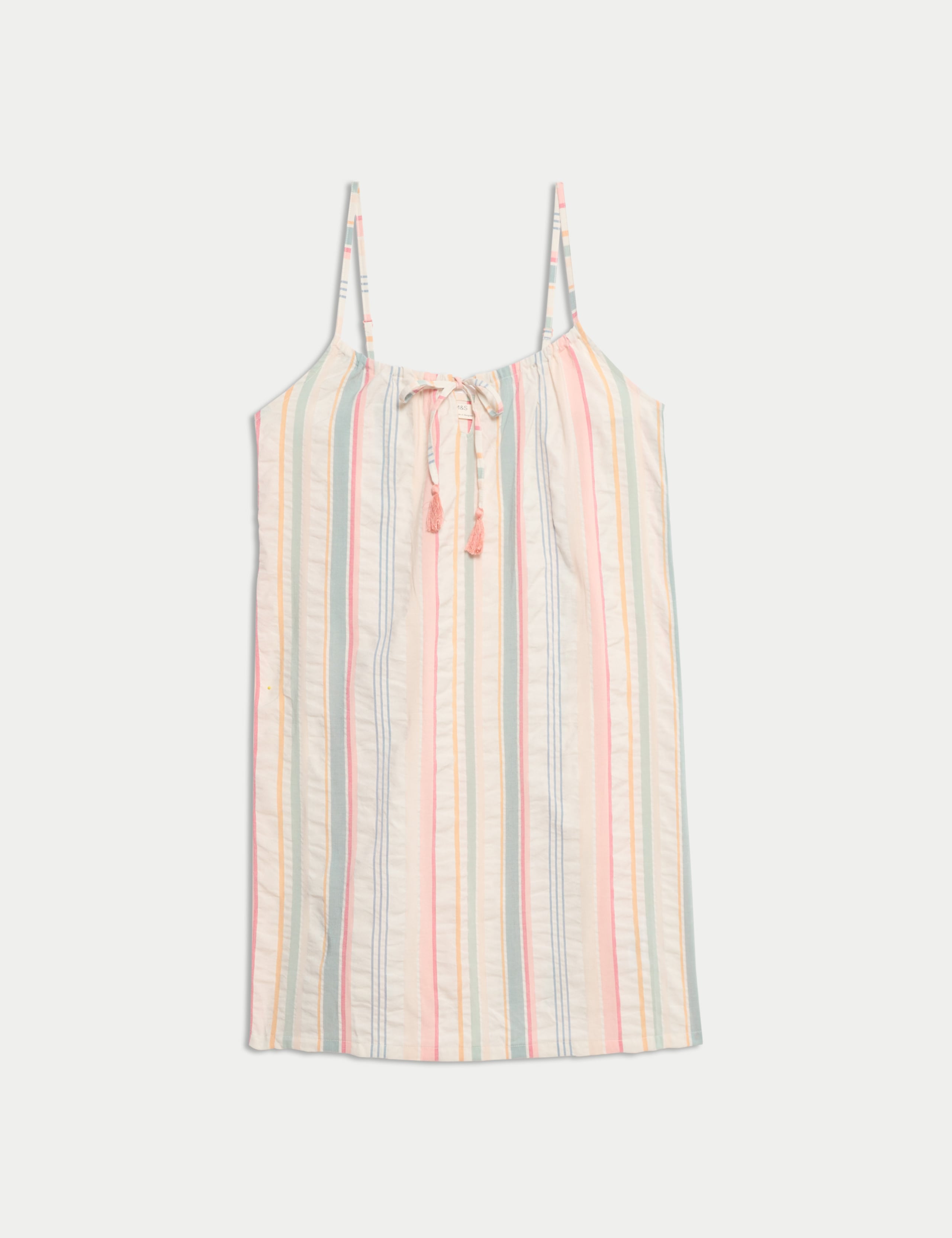 Cotton Rich Seersucker Striped Chemise 2 of 5