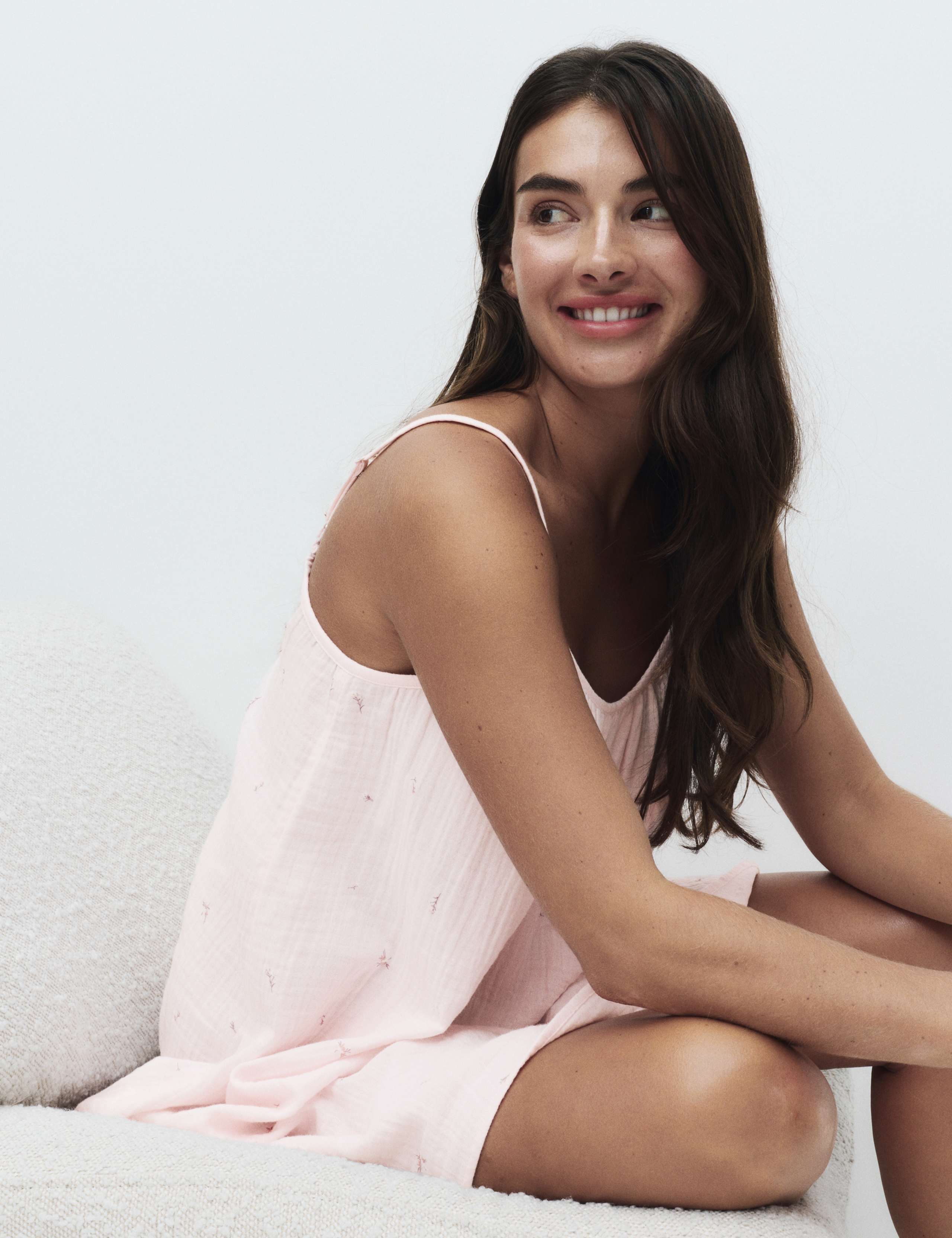 Pure Cotton Muslin Floral Chemise 5 of 5