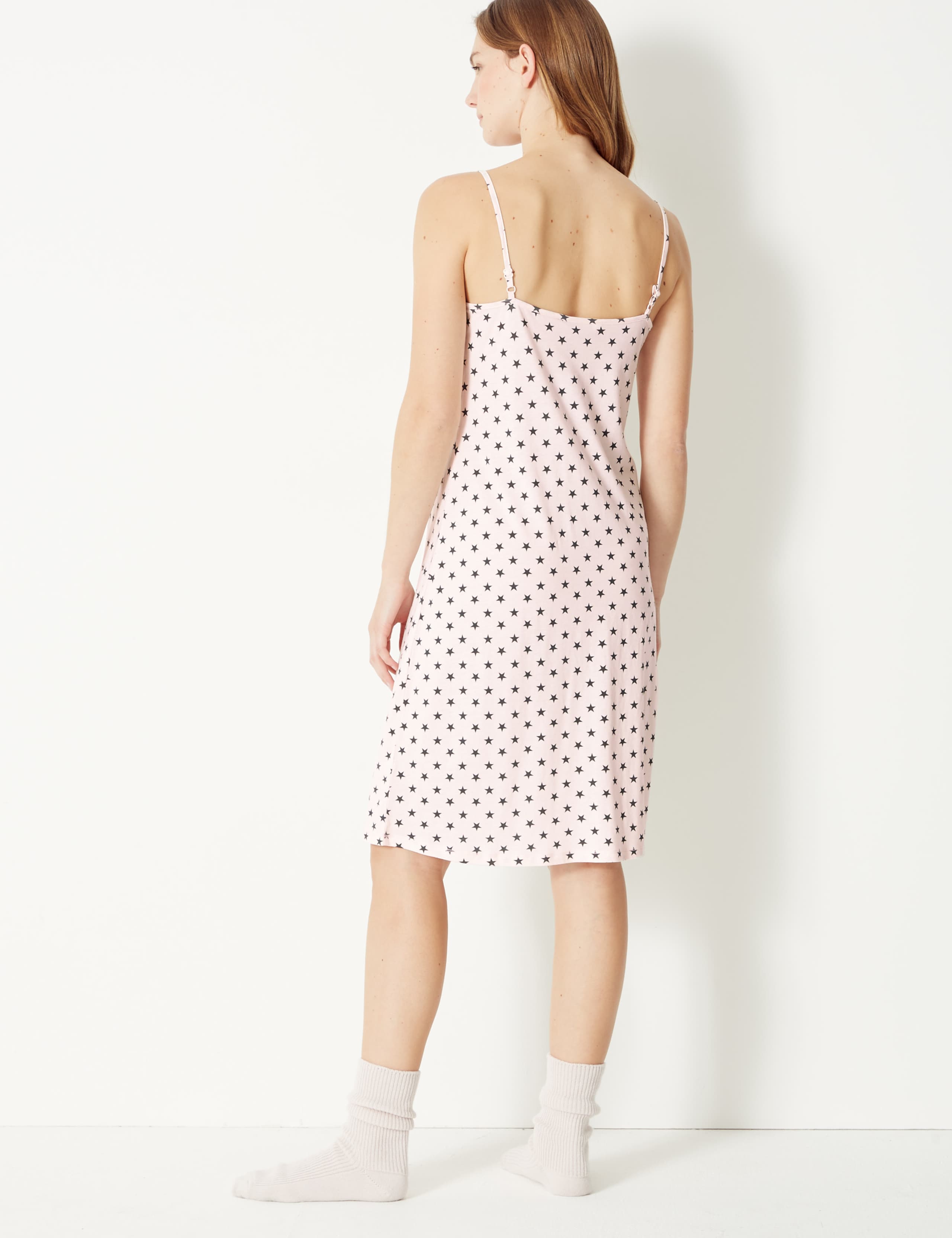 Cool Comfort™ Cotton Modal Star Strappy Chemise 2 of 3