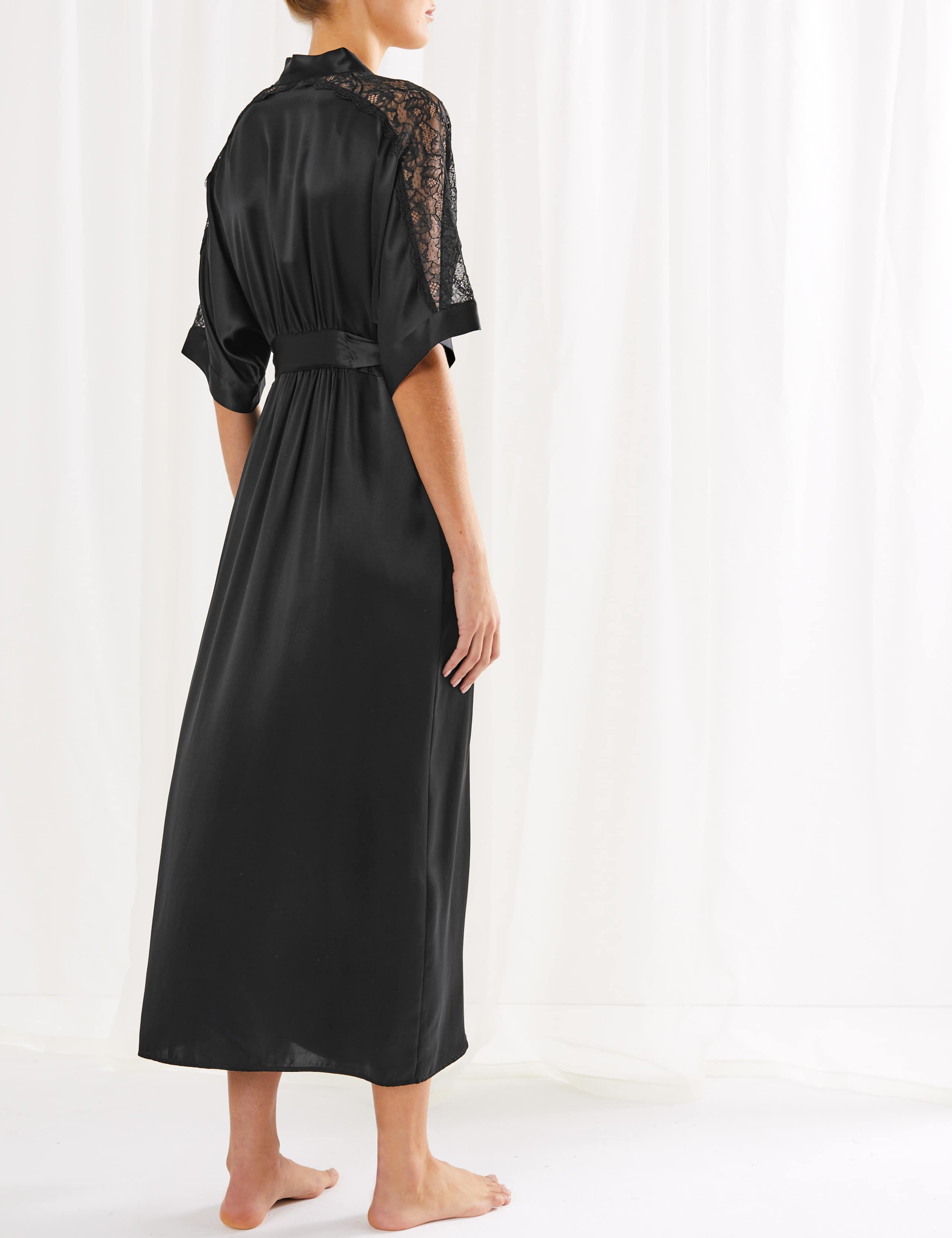 Silk & Lace Long Dressing Gown 3 of 5