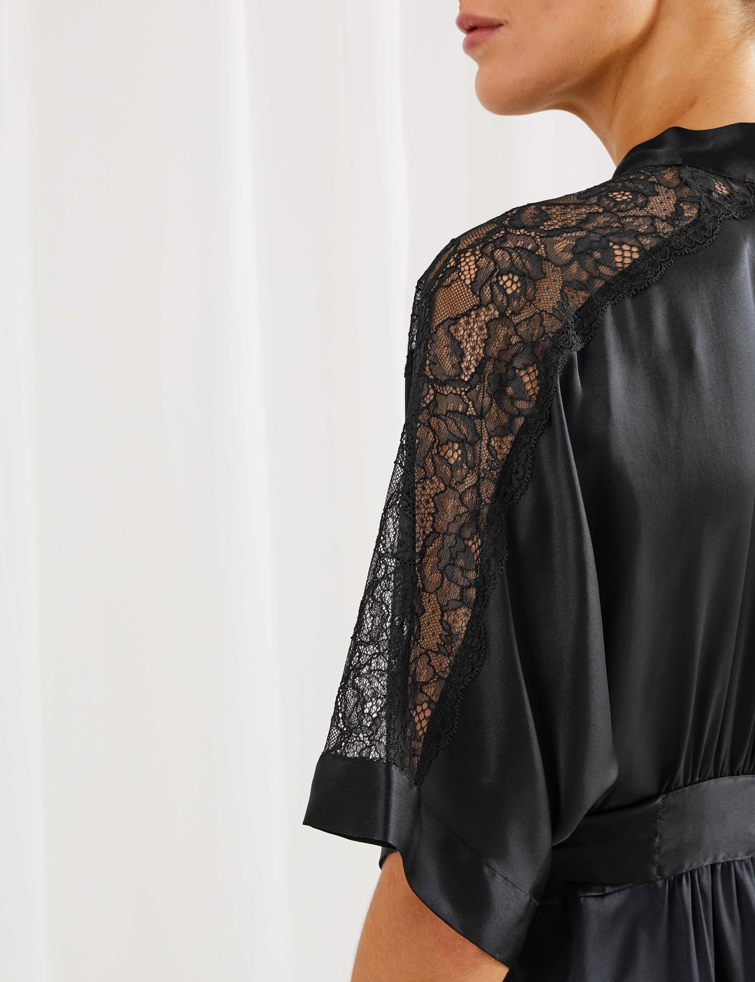 Silk & Lace Long Dressing Gown 4 of 5
