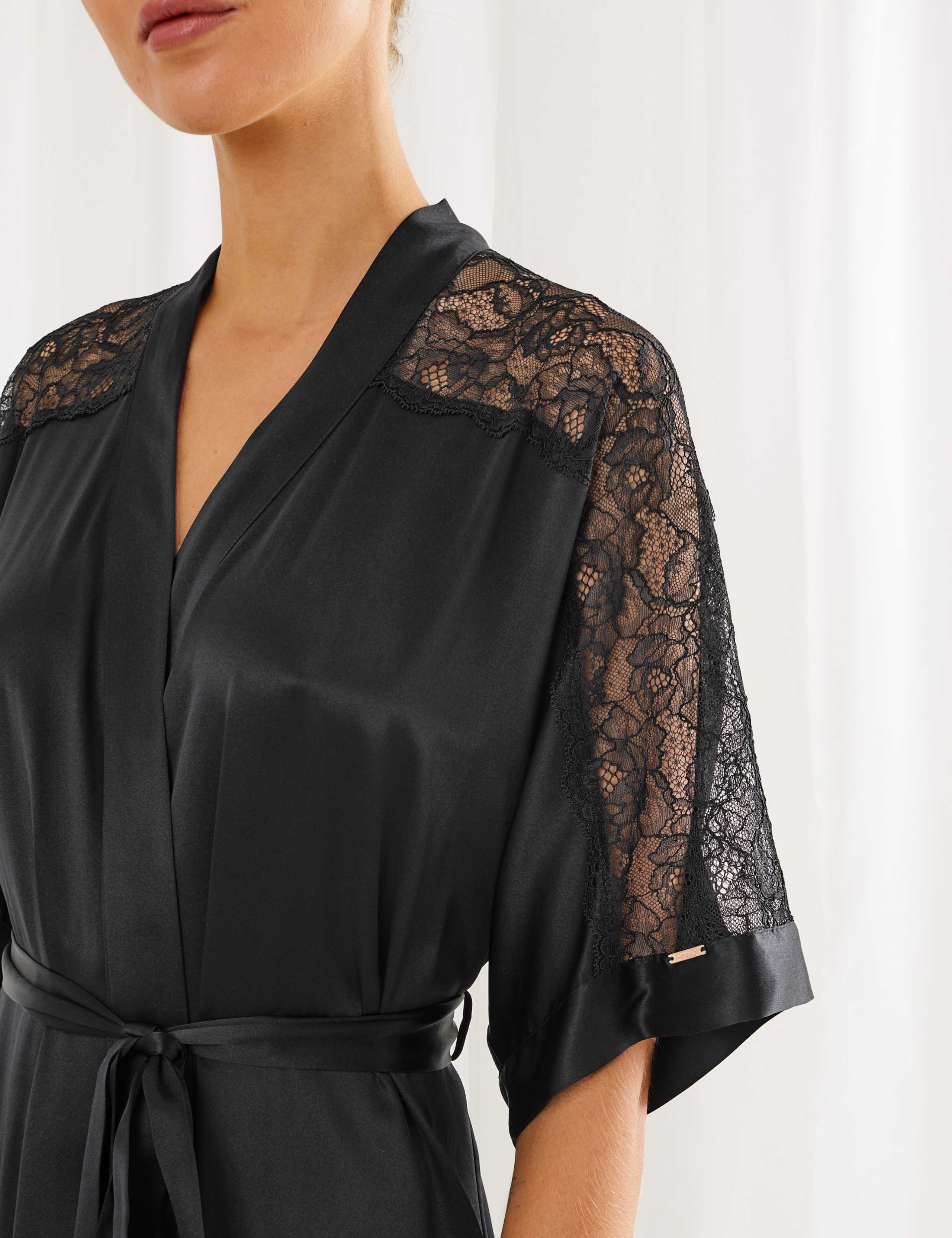 Silk & Lace Long Dressing Gown 5 of 5