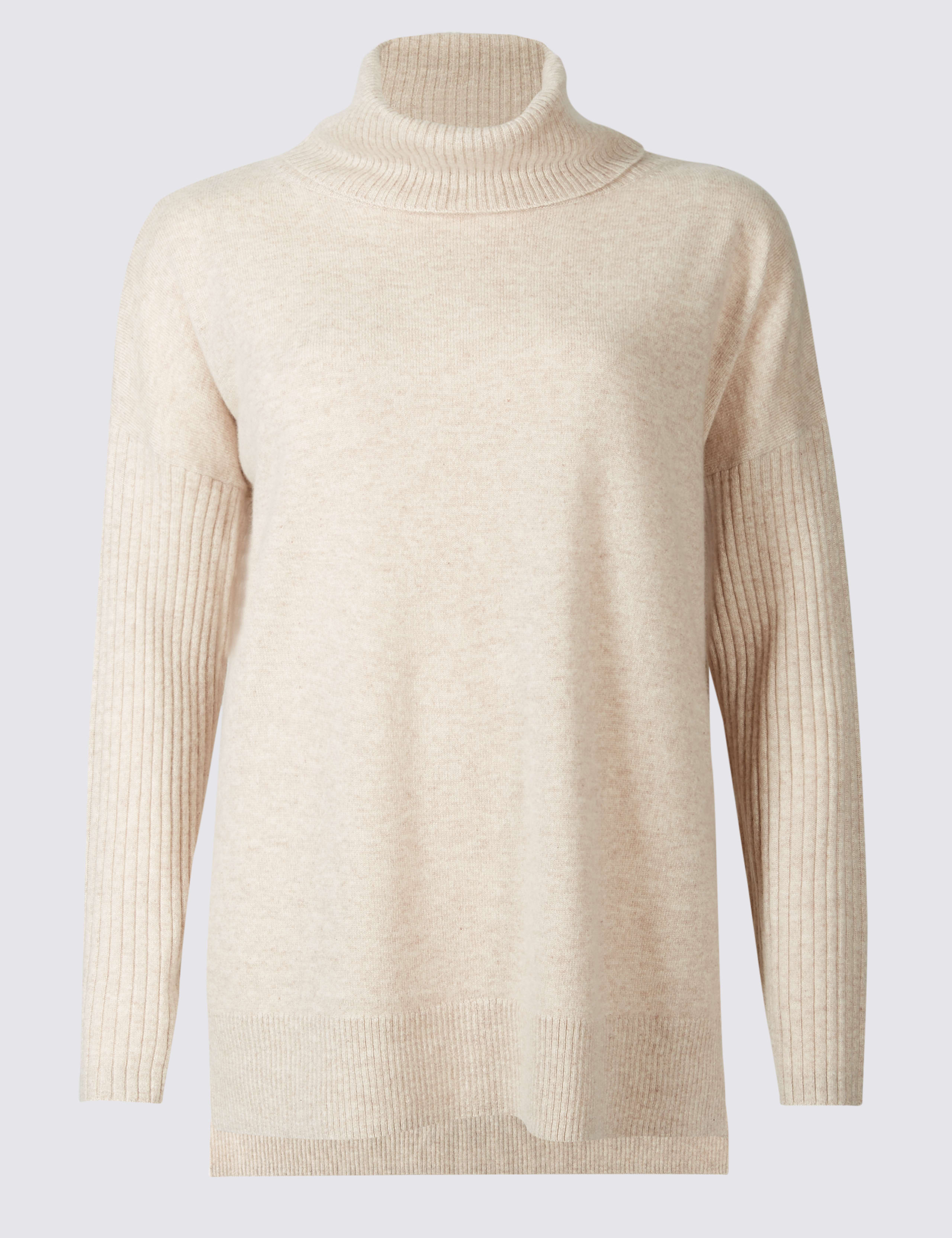 Pure Cashmere Ribbed Long Sleeve Pyjama Top 2 of 5