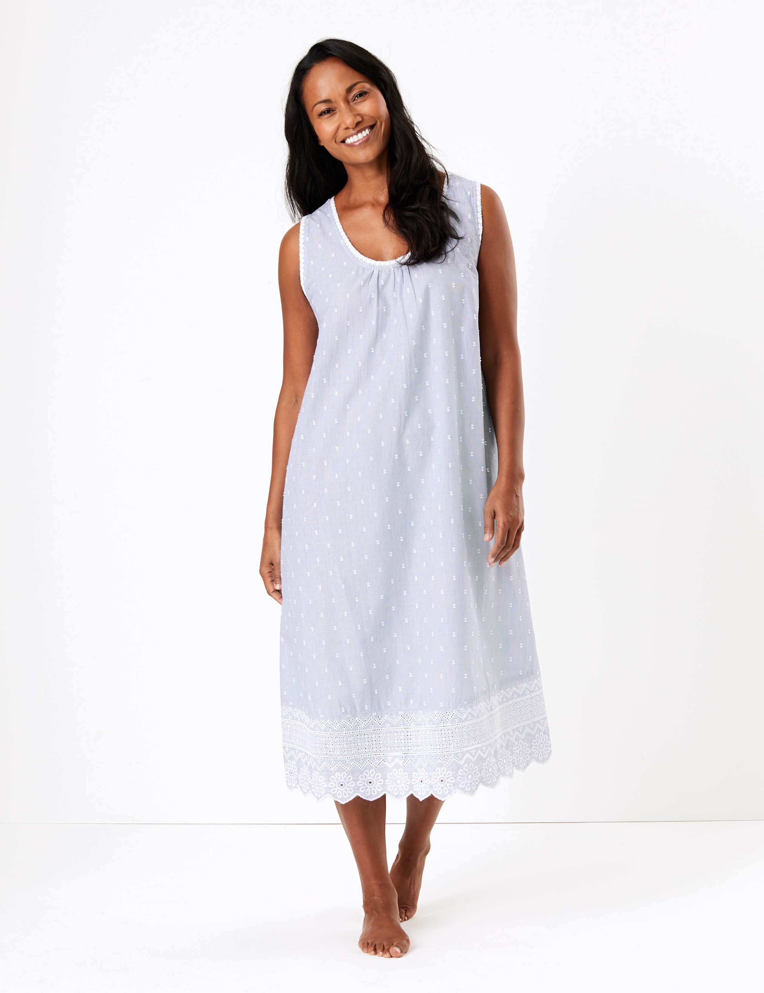 Pure Cotton Embroidered Nightdress 1 of 4