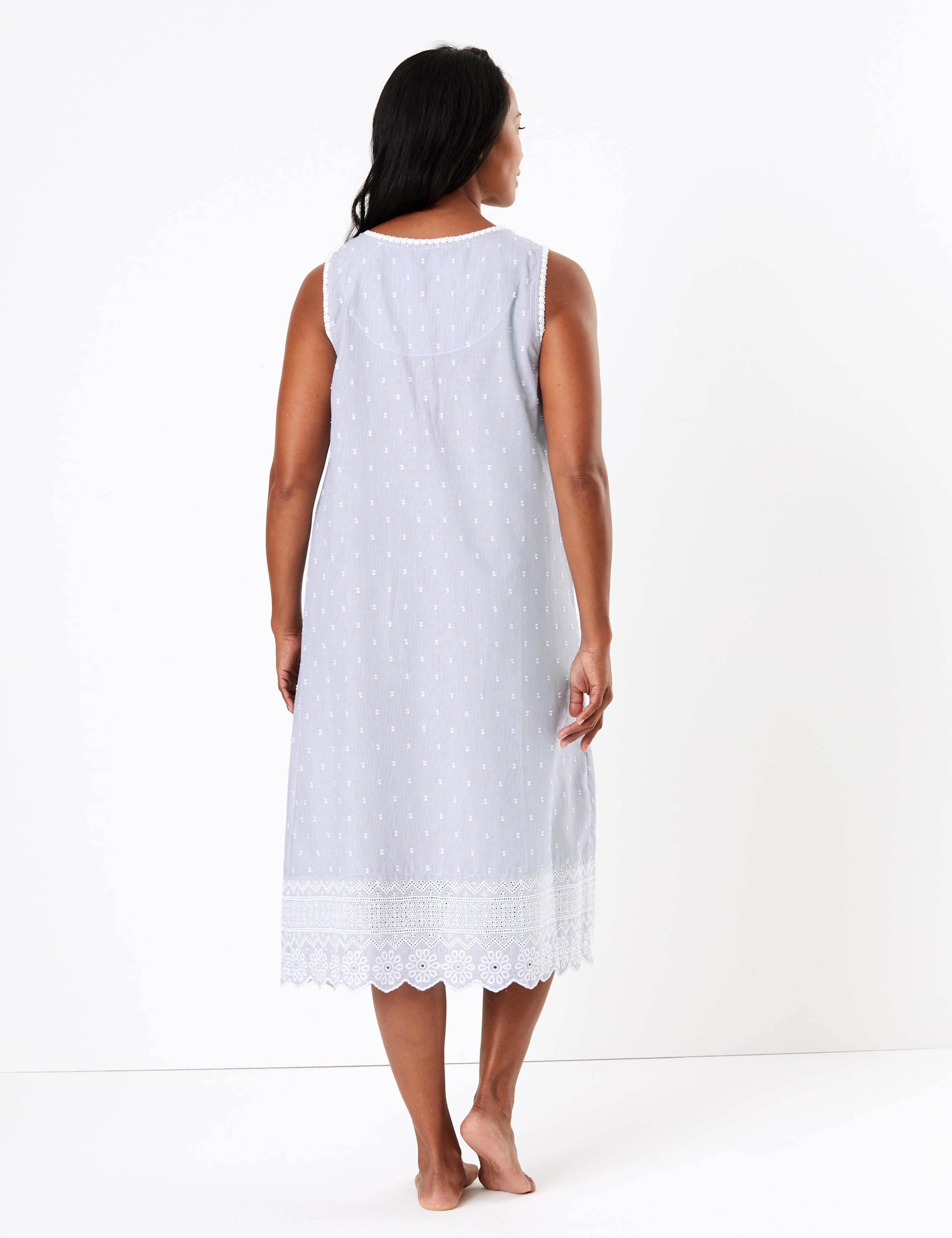 Pure Cotton Embroidered Nightdress 3 of 4