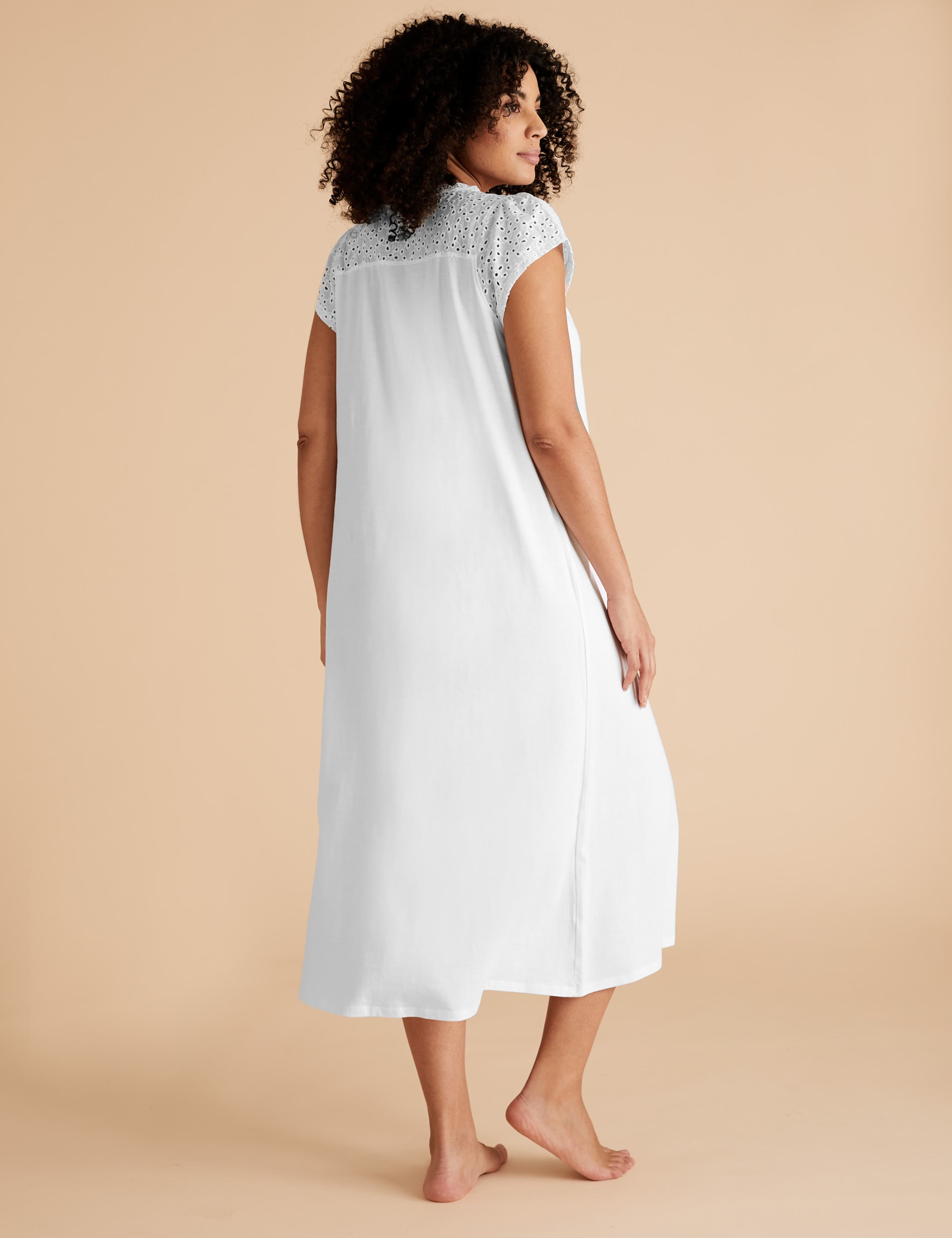 Pure Cotton Broderie Trim Nightdress 4 of 4