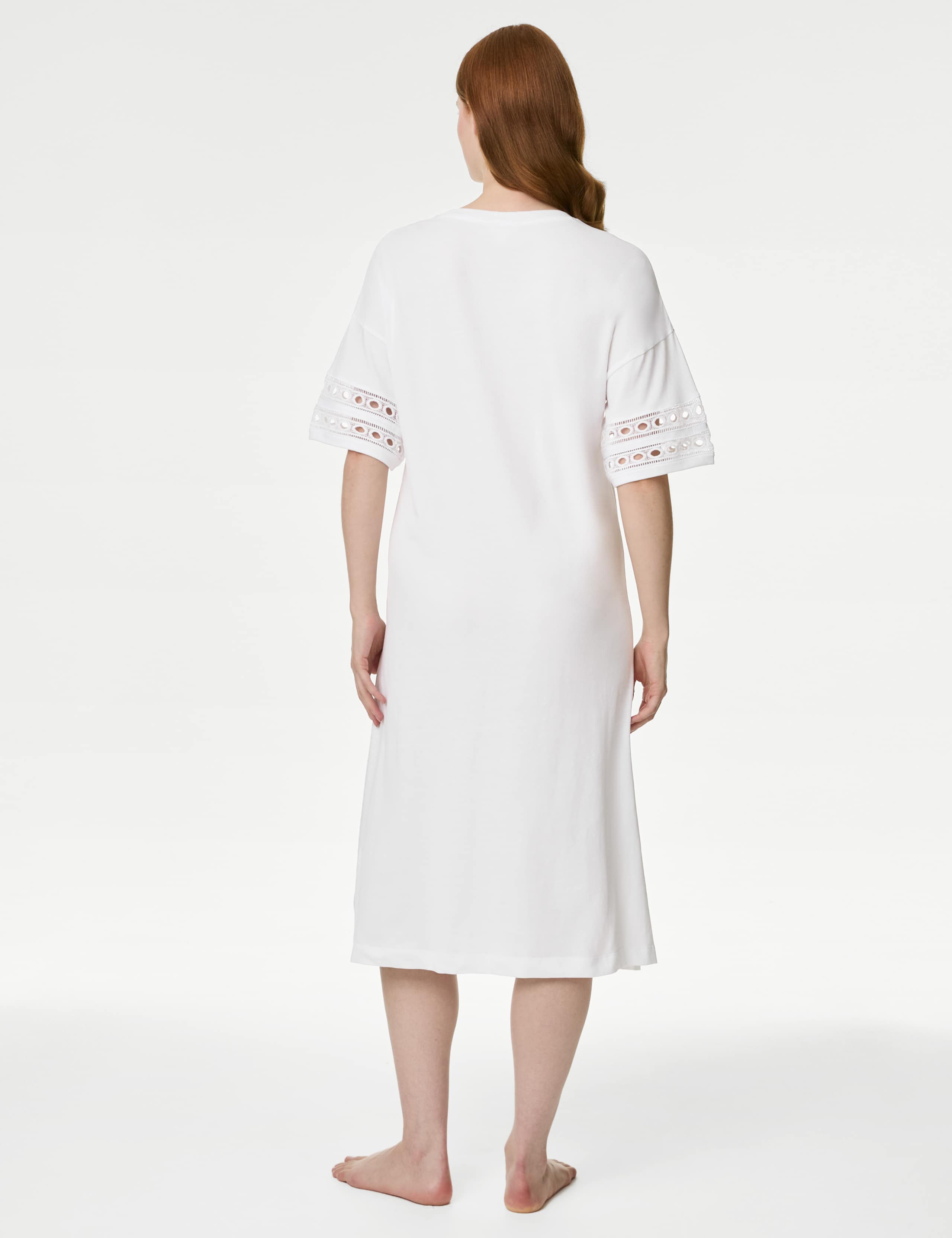 Pure Cotton Broderie Trim Nightdress 4 of 4