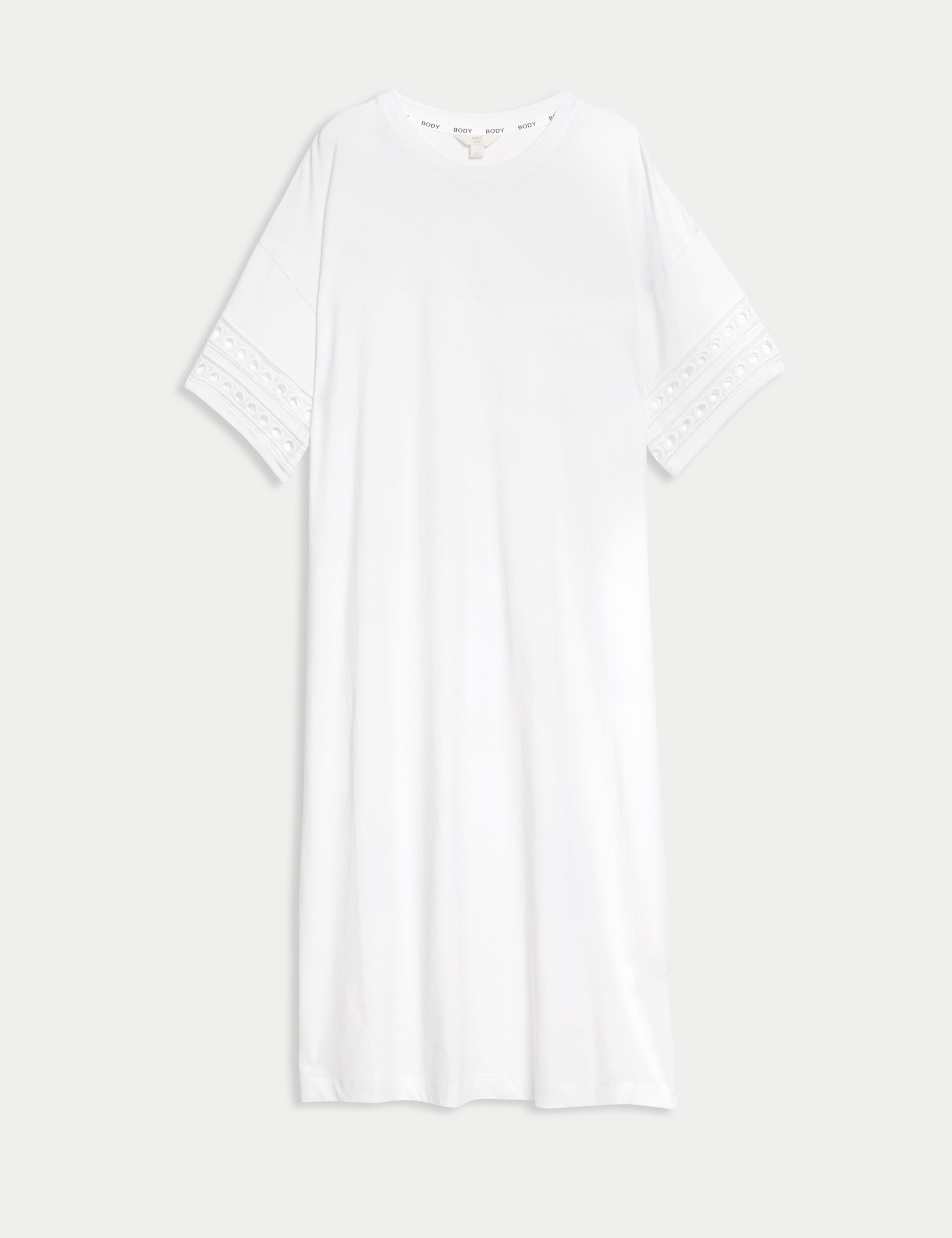 Pure Cotton Broderie Trim Nightdress 2 of 4
