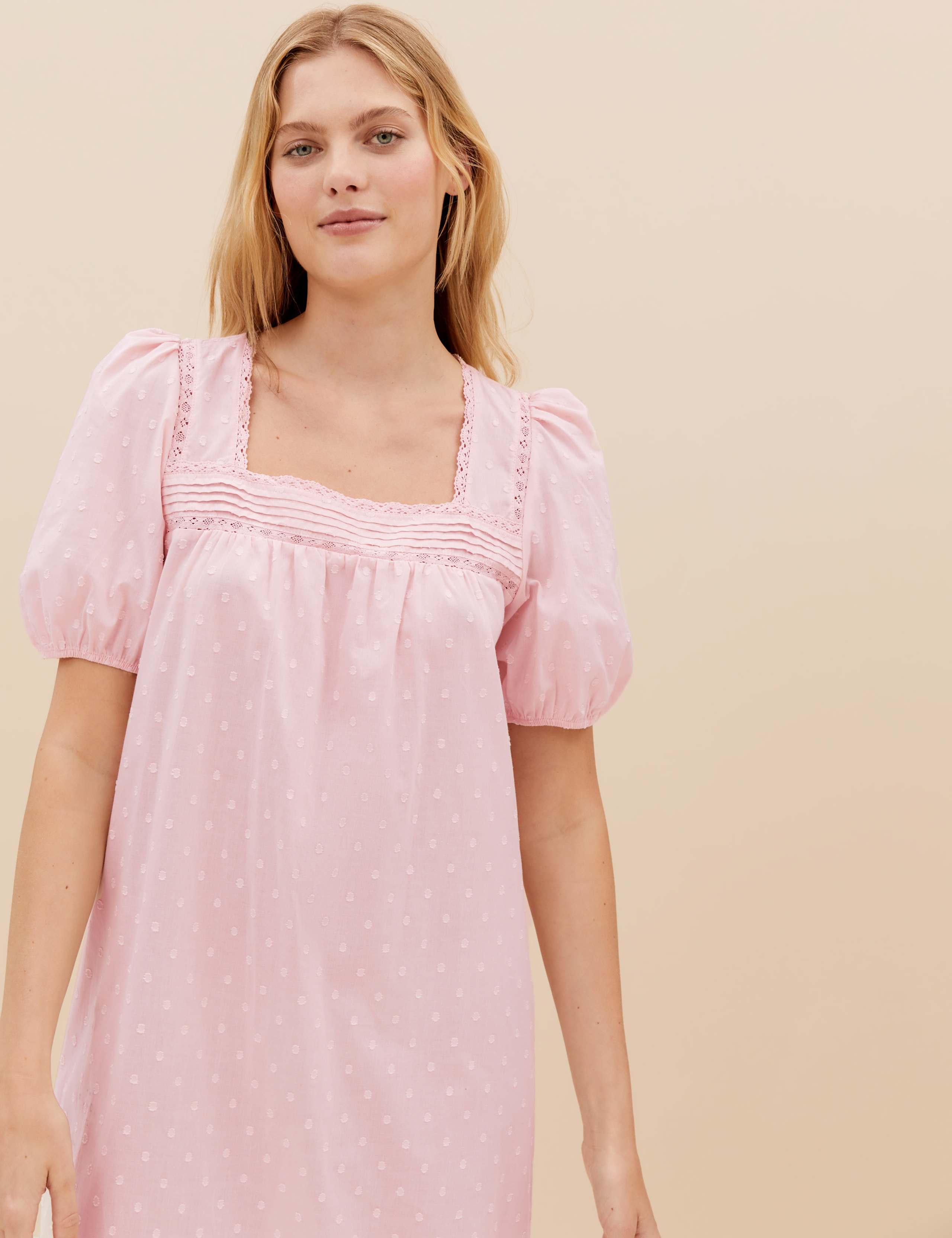 Pure Cotton Dobby Nightdress 1 of 5