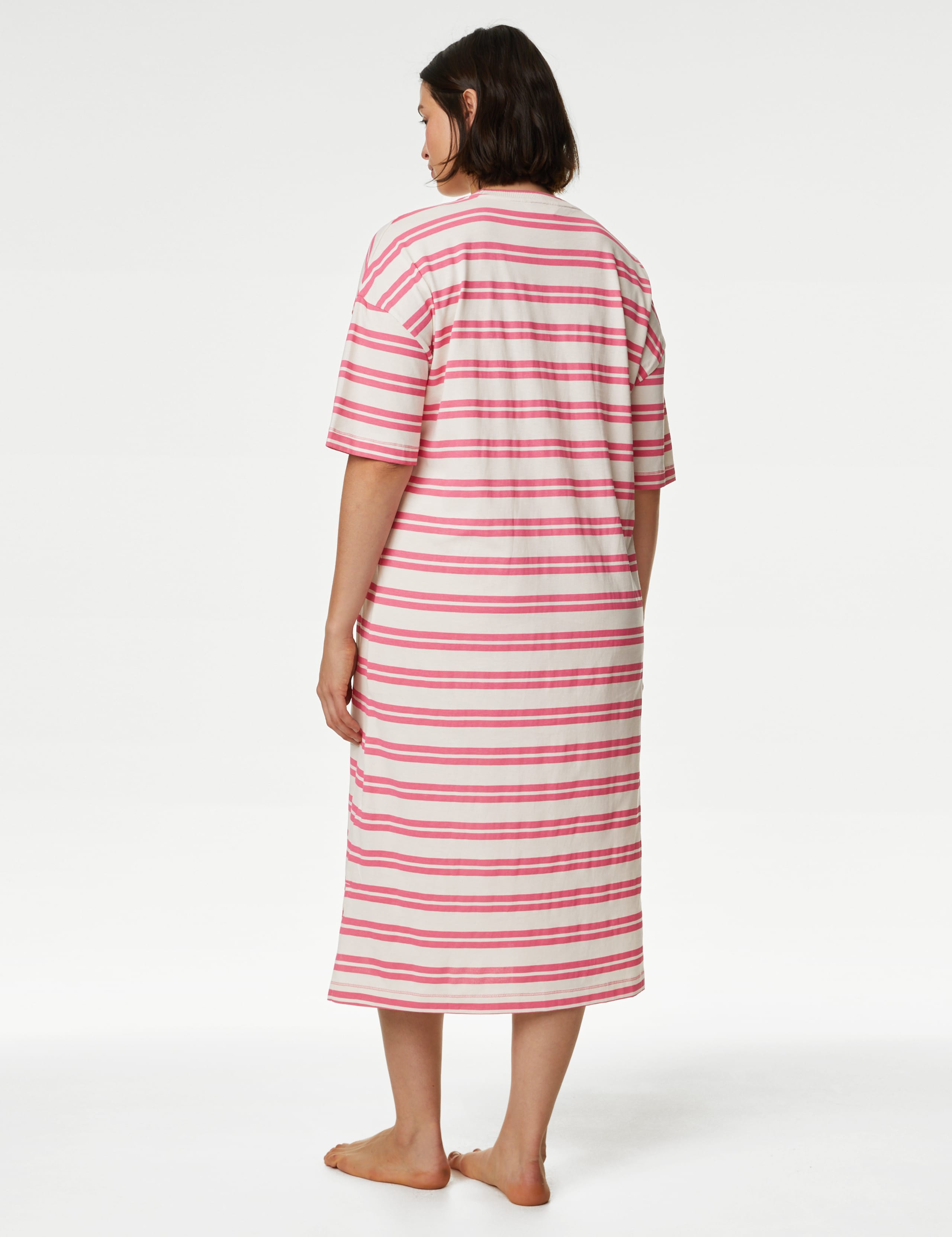 Pure Cotton Striped Long Nightdress 5 of 5