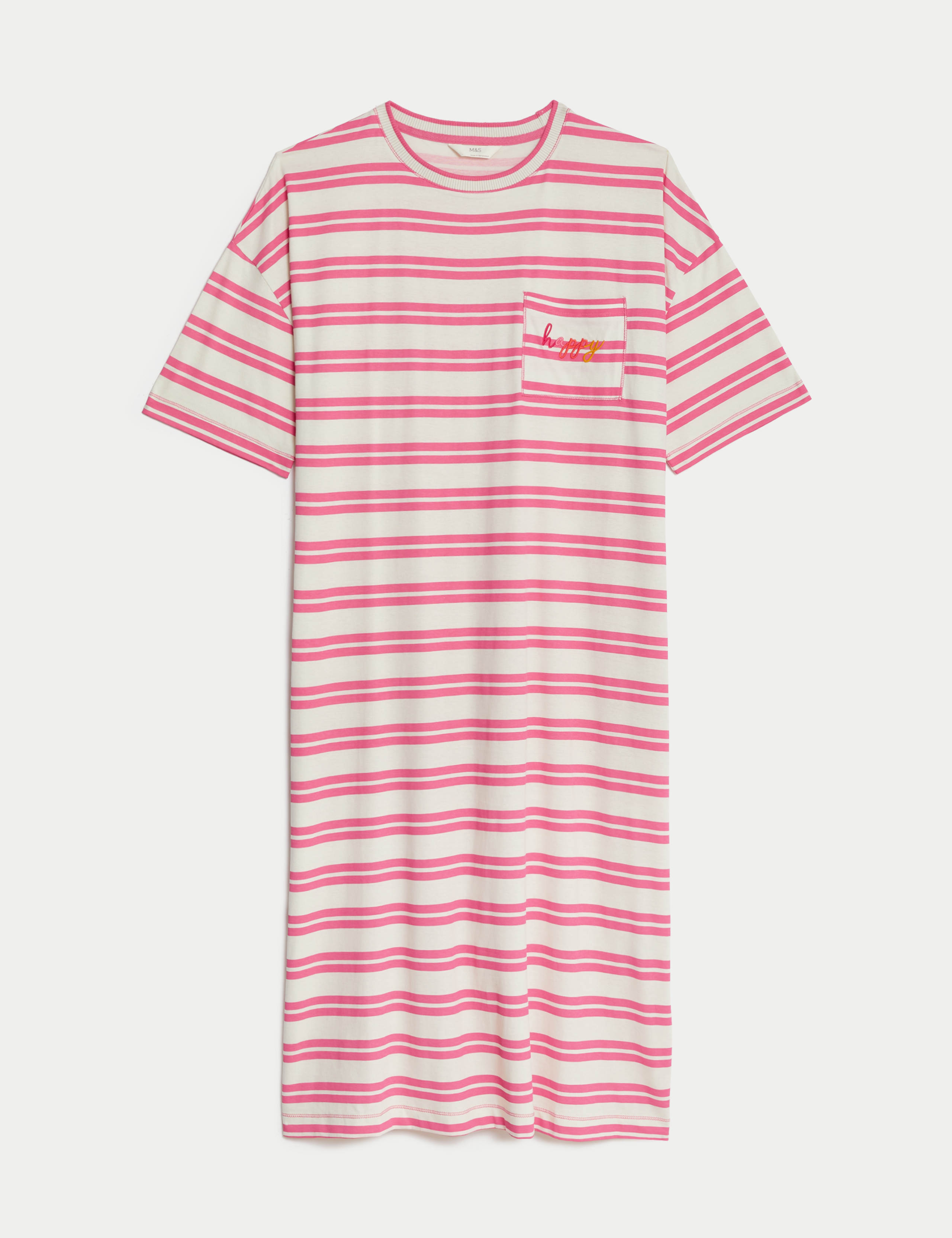 Pure Cotton Striped Long Nightdress 2 of 5