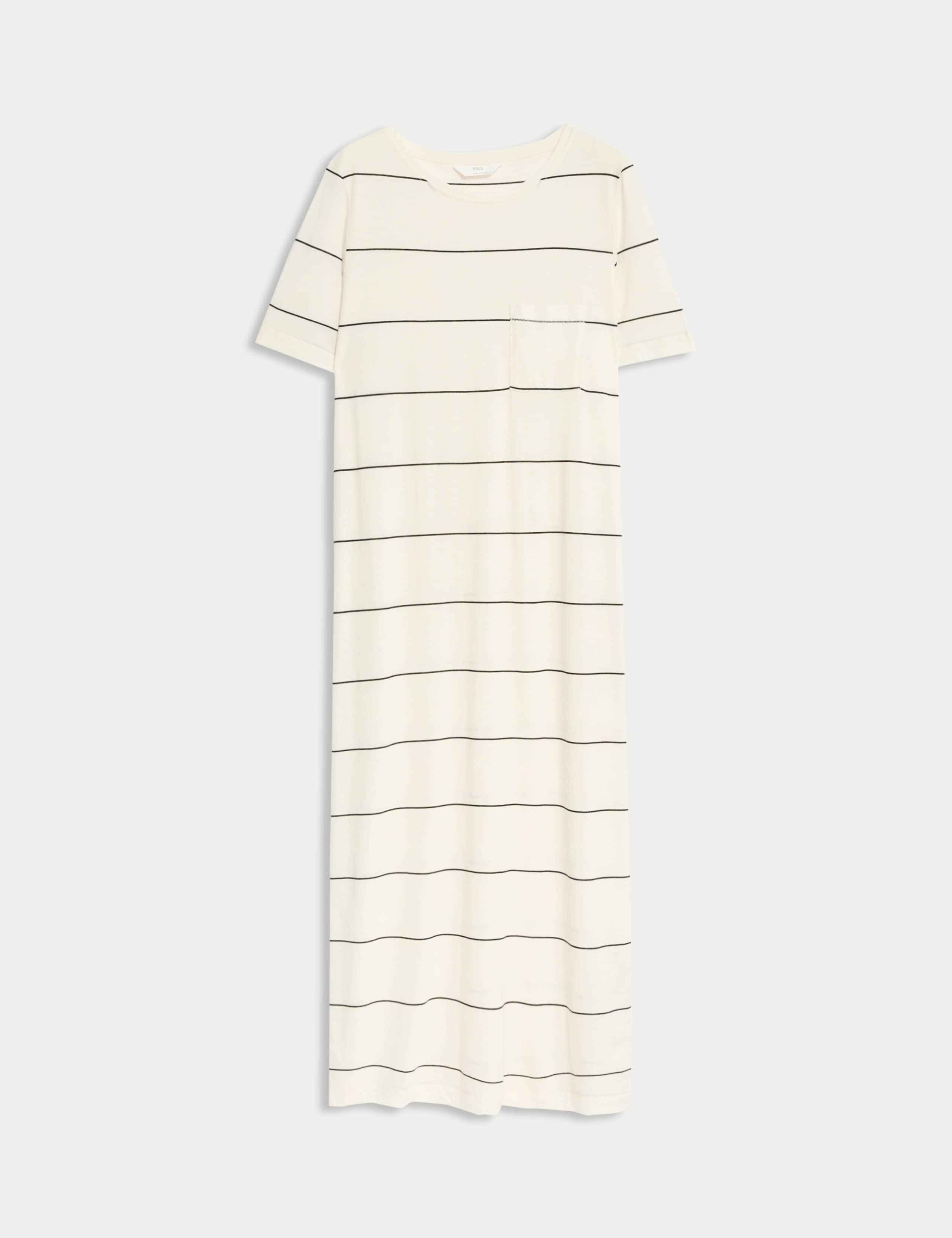 Cotton Modal Long Striped Nightdress 1 of 1
