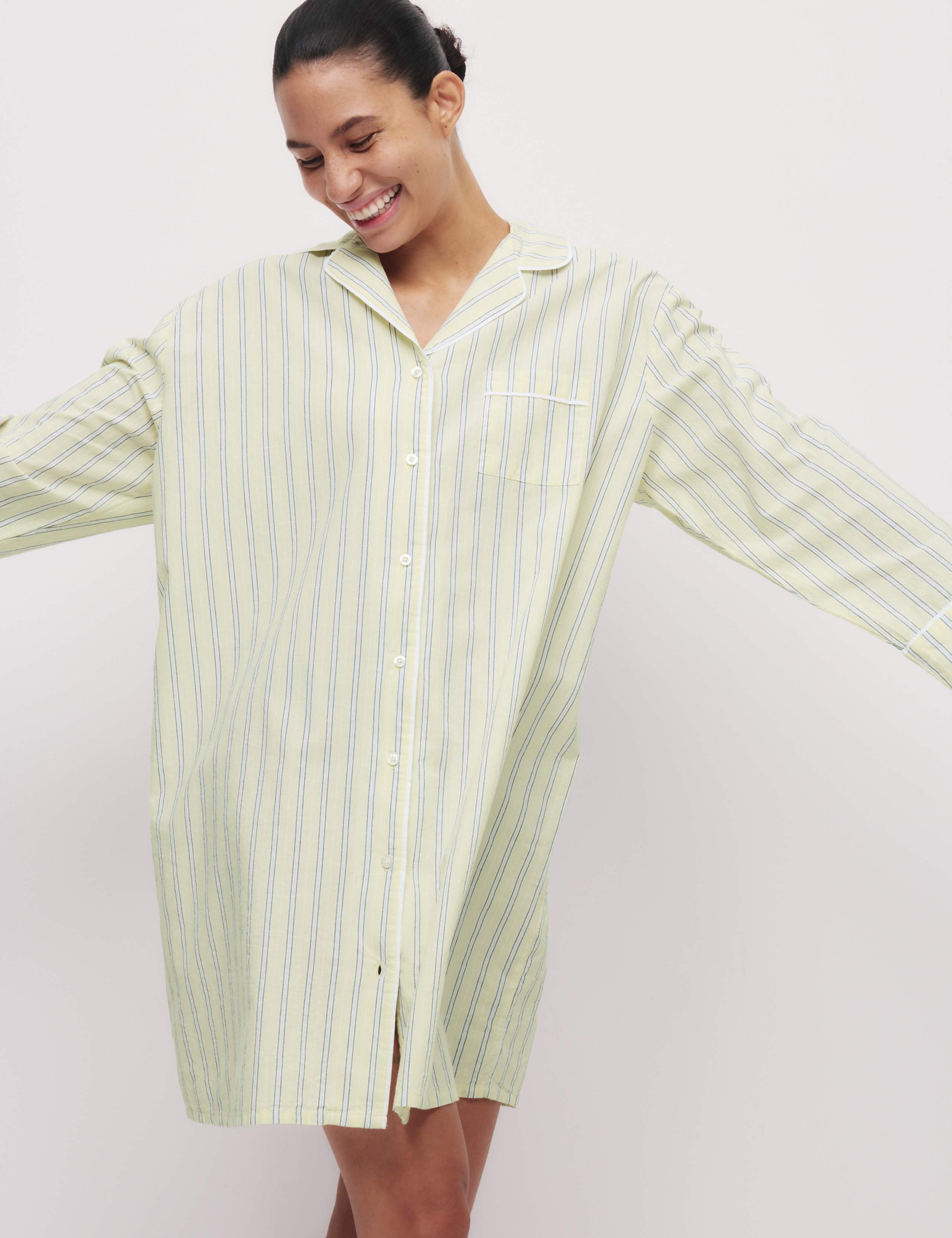 Pure Cotton Striped Nightshirt 4 of 5