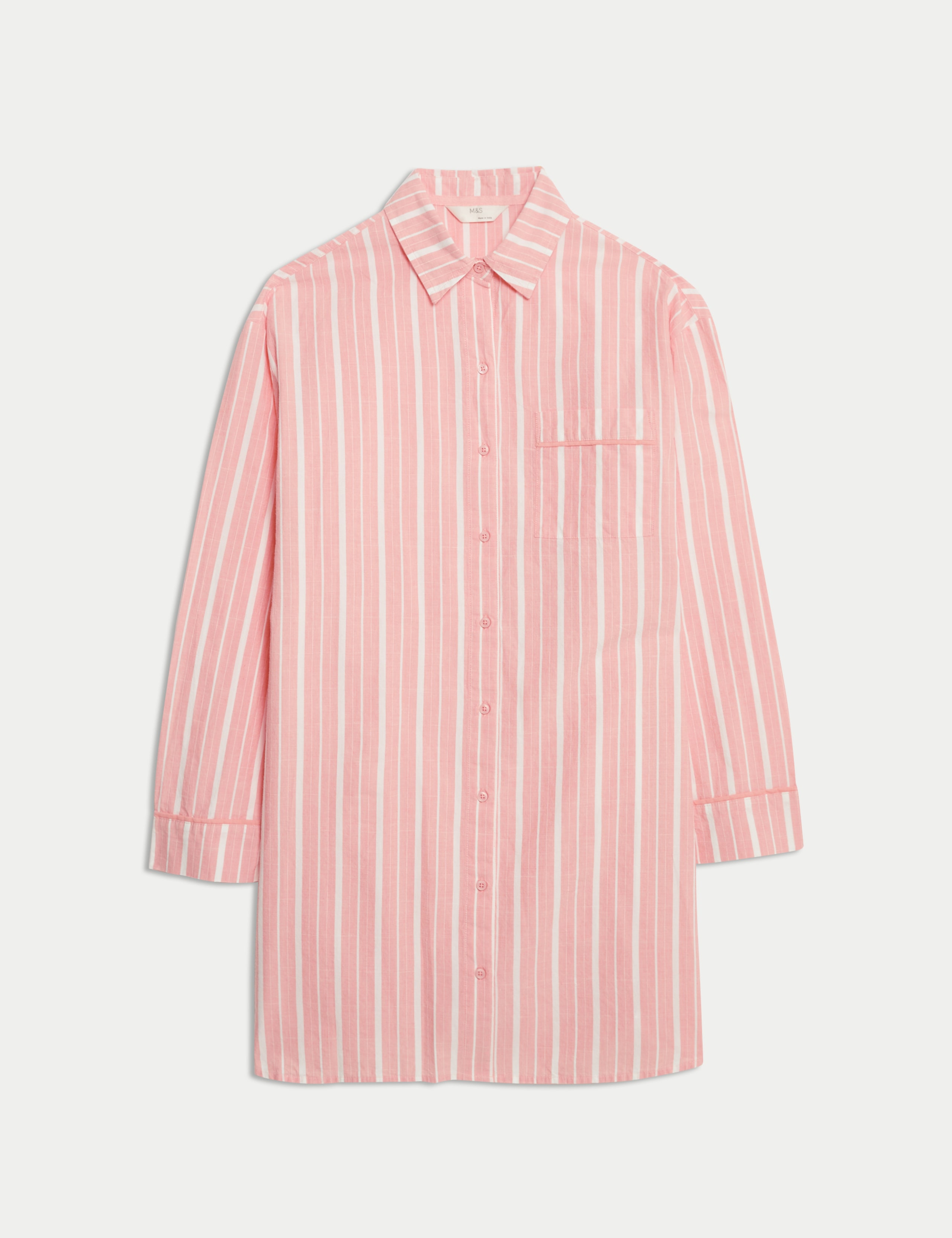 Pure Cotton Striped Nightshirt 2 of 5