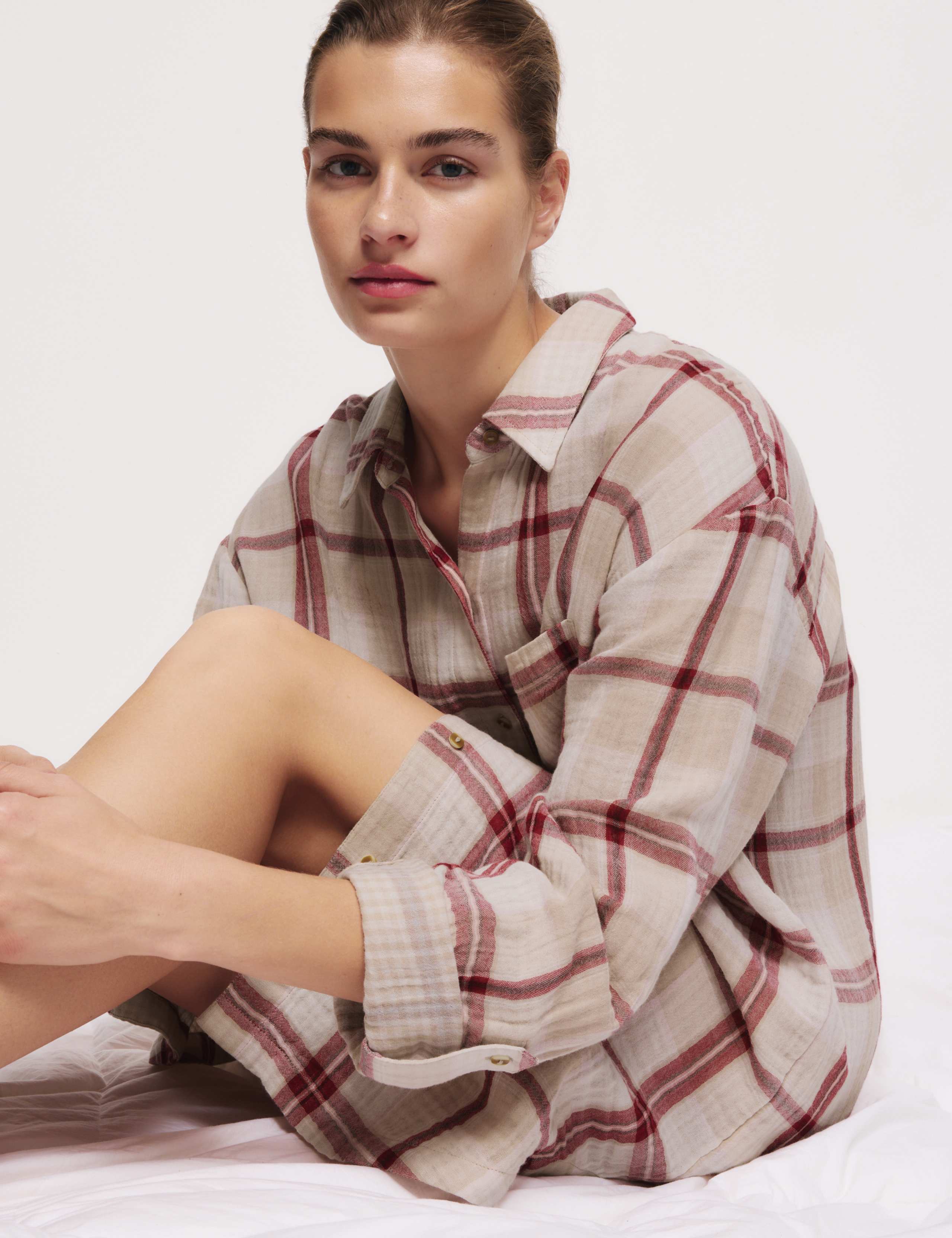Pure Cotton Checked Nightshirt 3 of 5