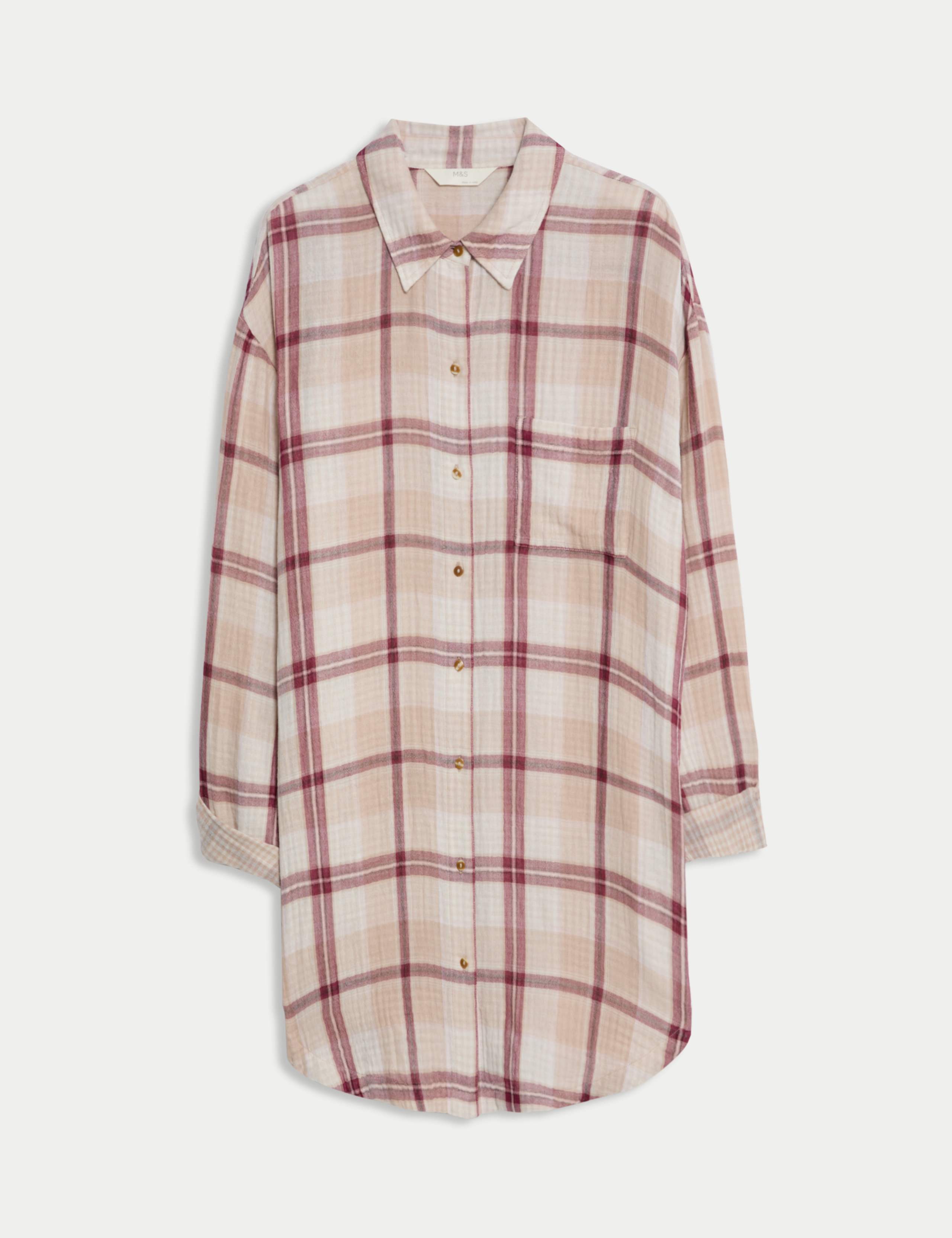 Pure Cotton Checked Nightshirt 2 of 5