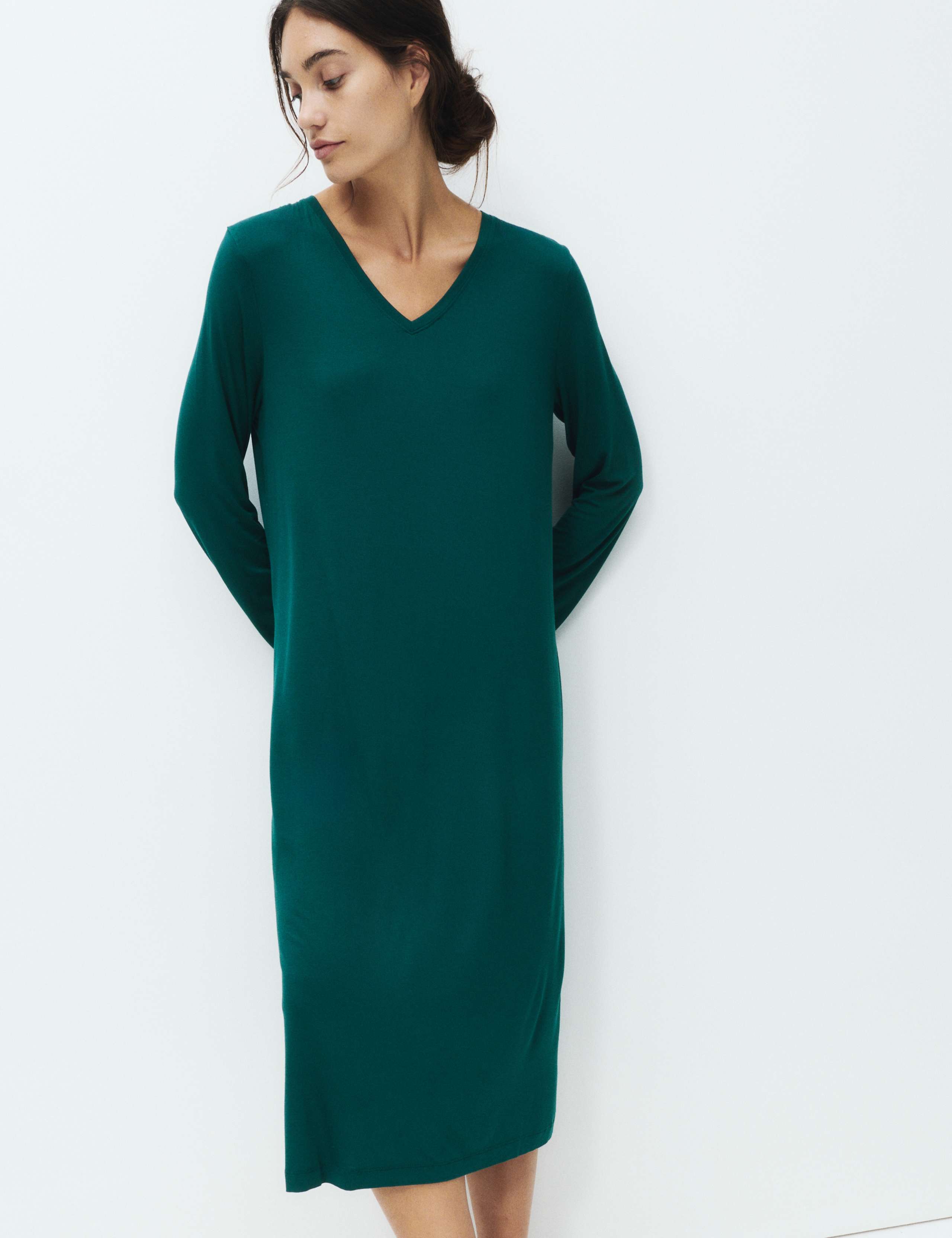 Viscose Lace Long Sleeve Nightdress 5 of 5