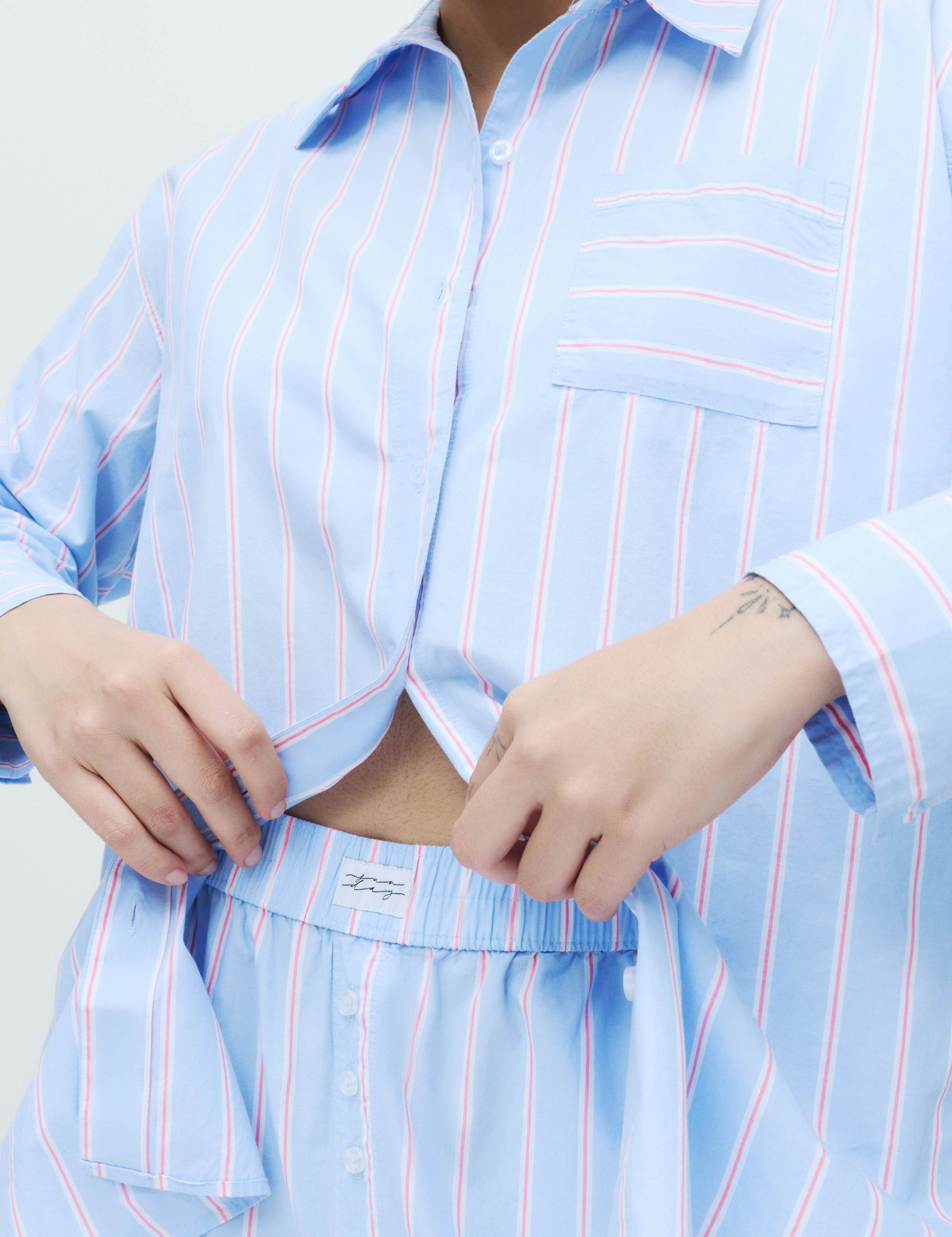 Pure Cotton Poplin Striped Pyjama Top 3 of 6