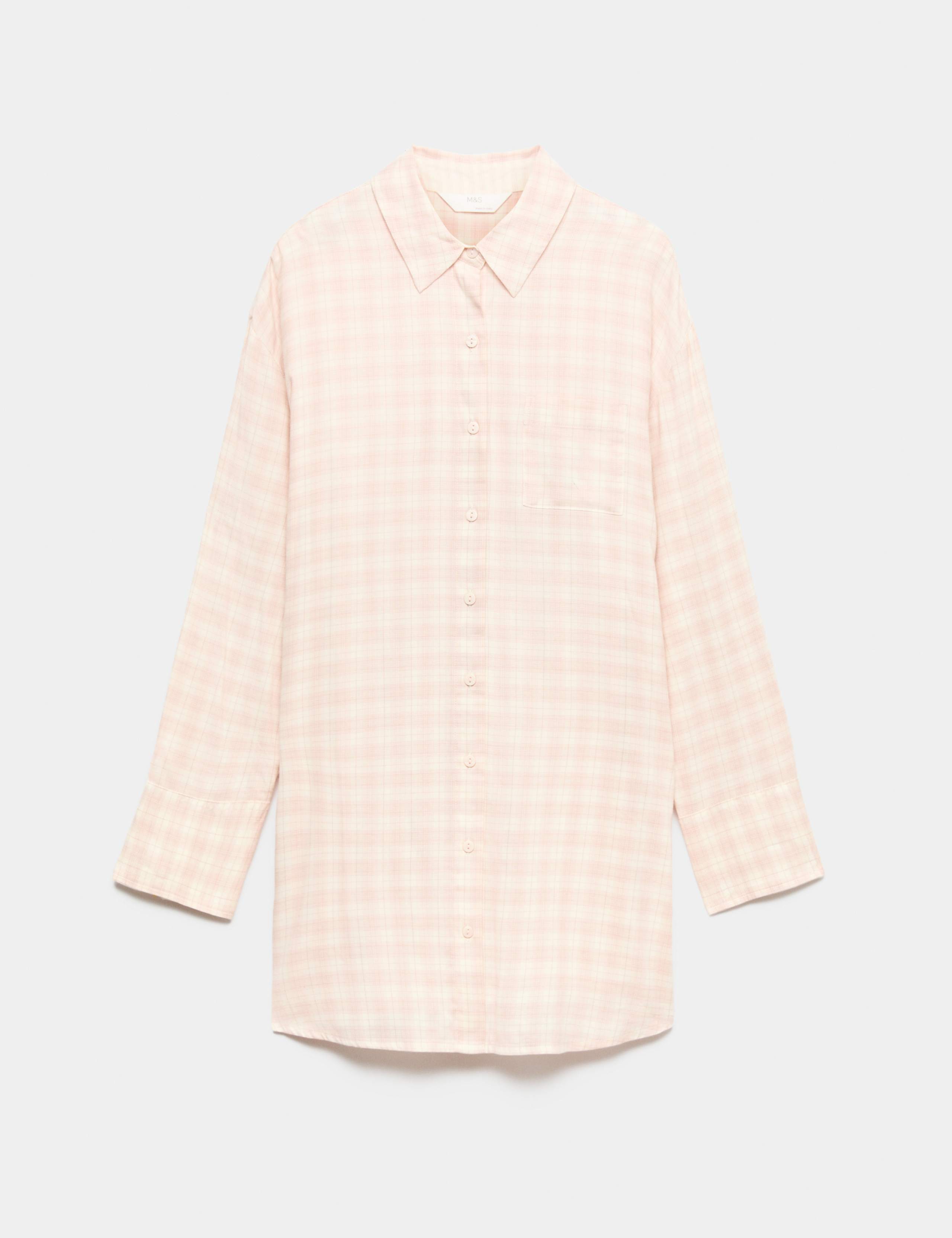 Brushed Cotton Blend Checked Nightshirt 2 of 5