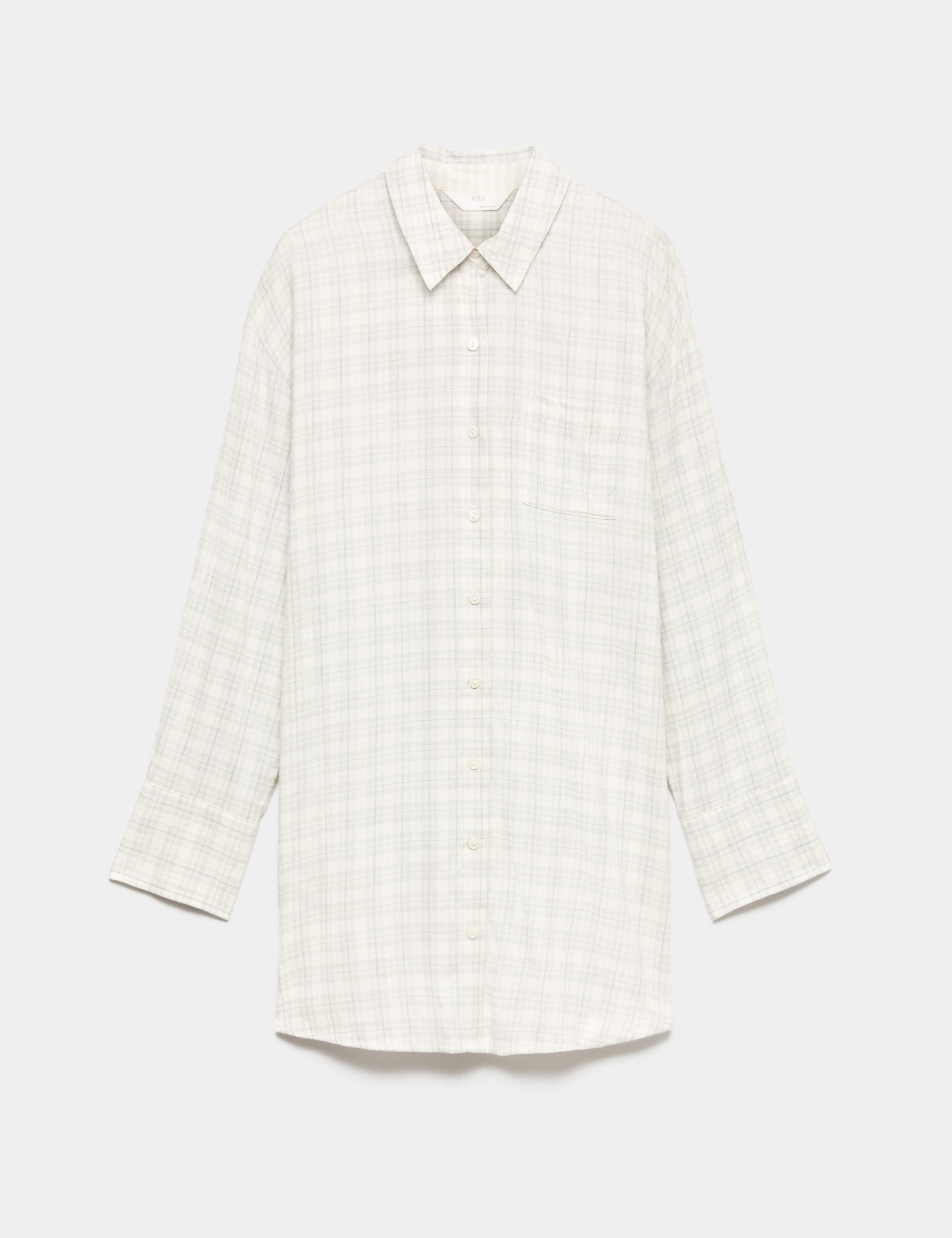 Brushed Cotton Blend Checked Nightshirt 2 of 5