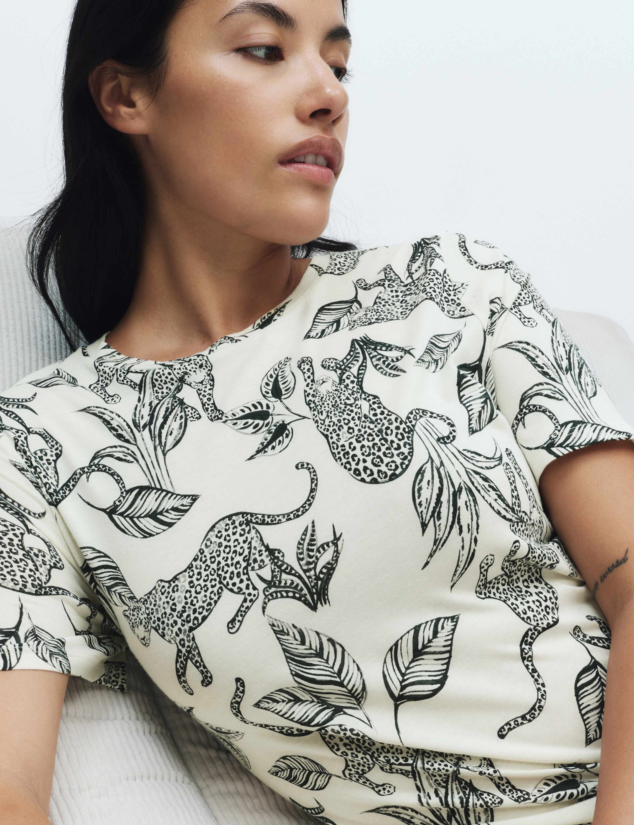 Cotton Modal Printed Long Nightdress 3 of 5
