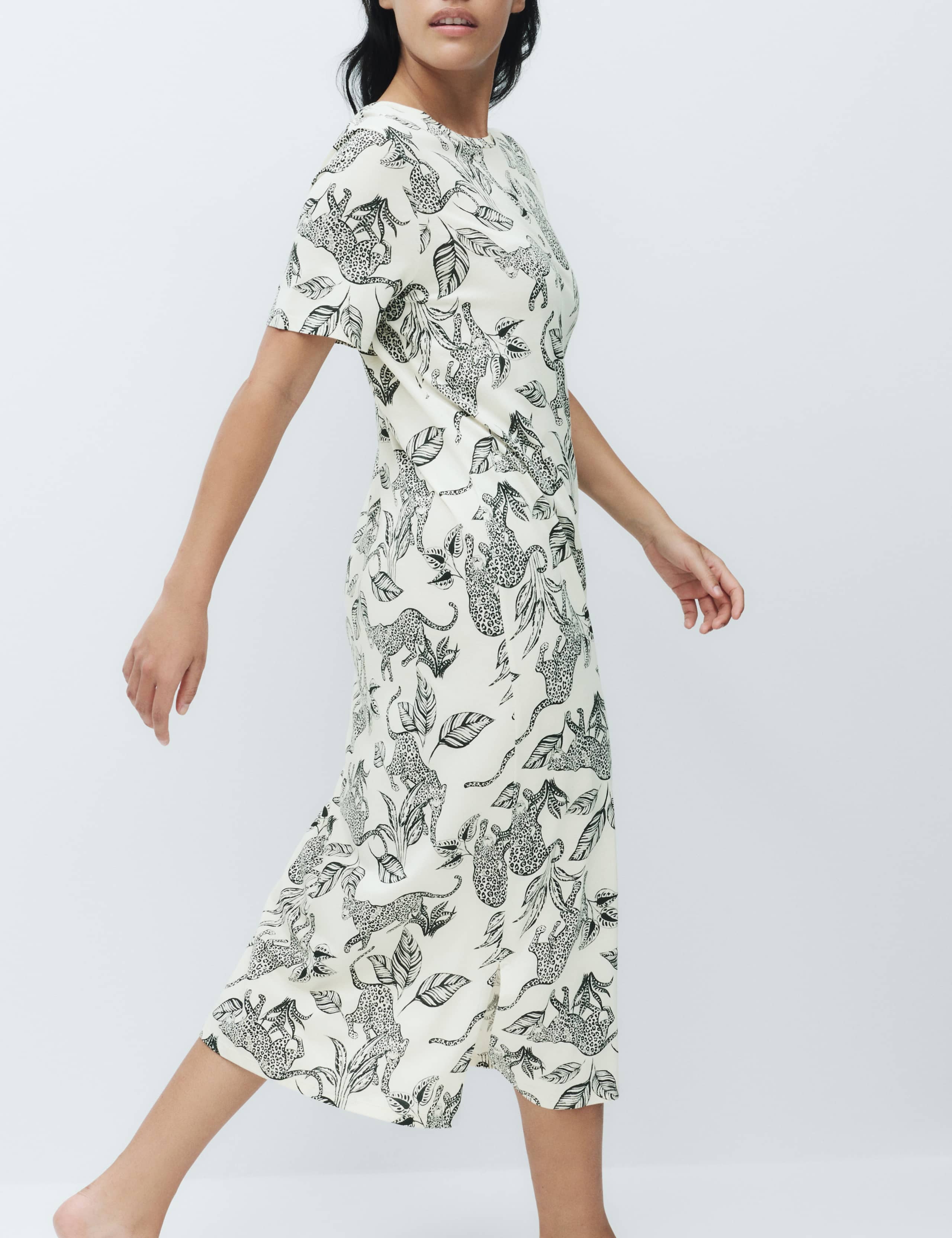 Cotton Modal Printed Long Nightdress 4 of 5