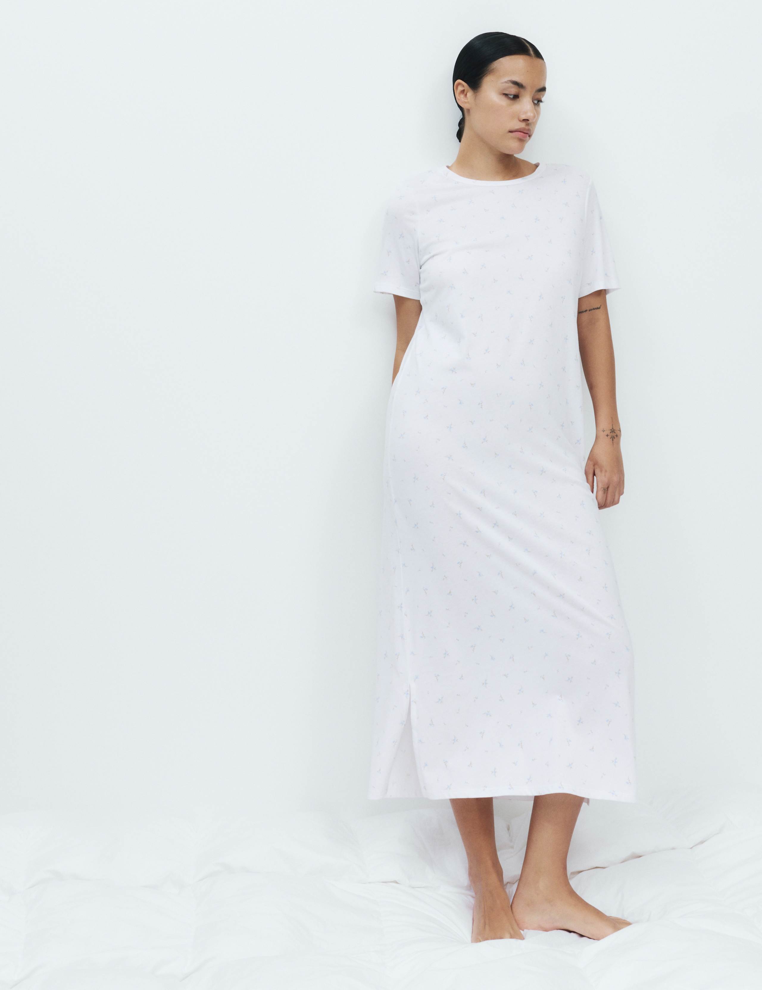 Cotton Modal Printed Long Nightdress 4 of 5