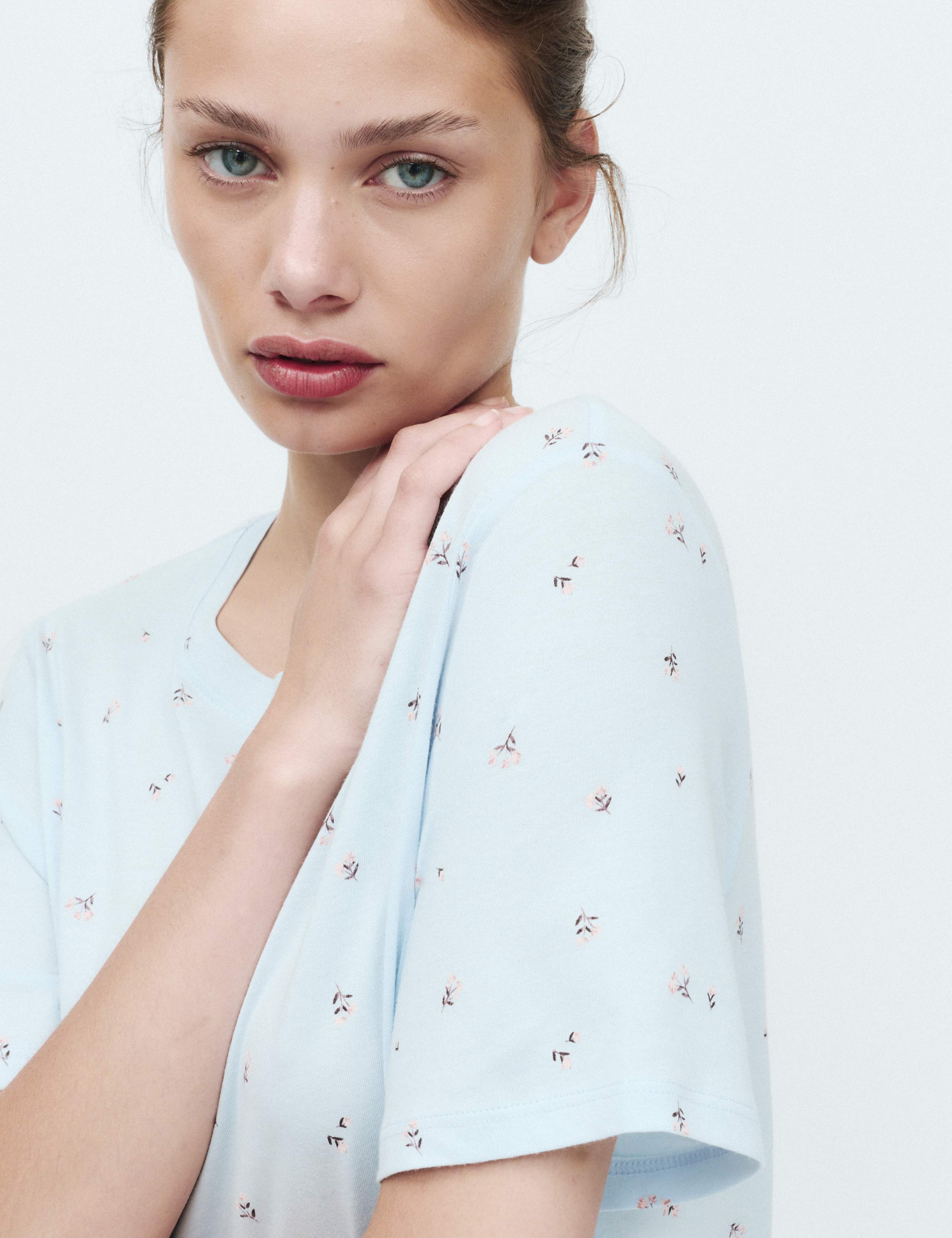 Cotton Modal Printed Long Nightdress 4 of 6