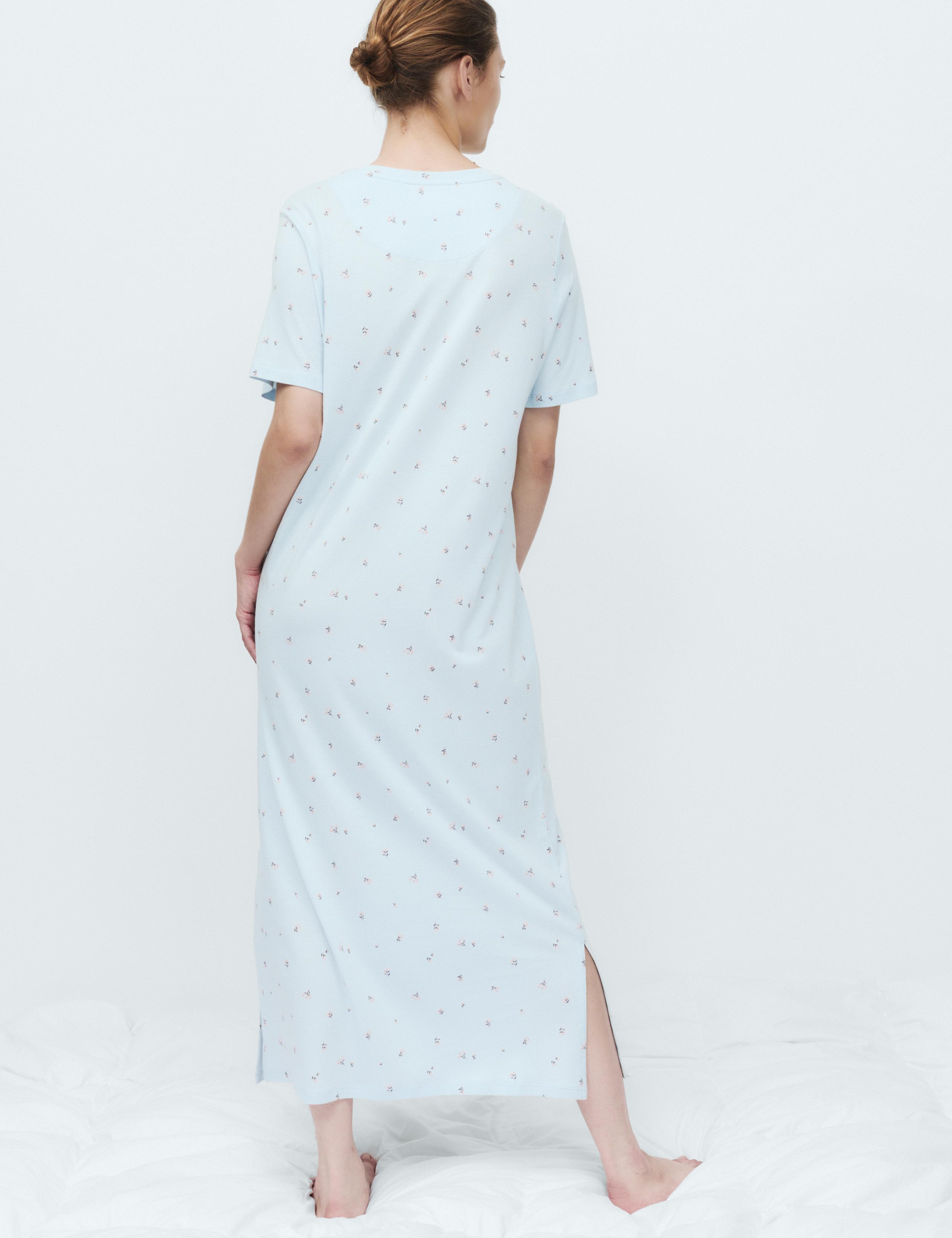 Cotton Modal Printed Long Nightdress 5 of 6