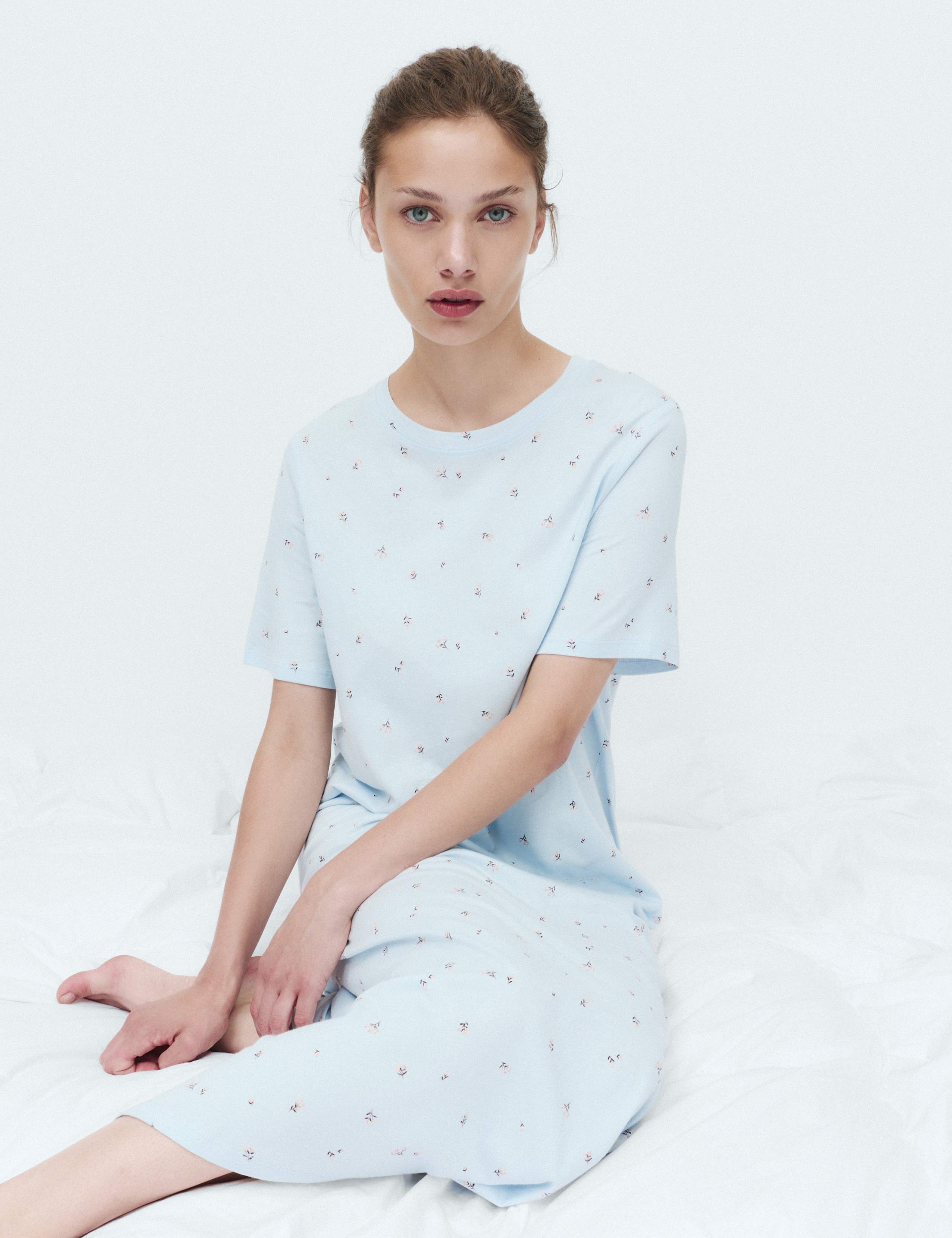 Cotton Modal Printed Long Nightdress 6 of 6