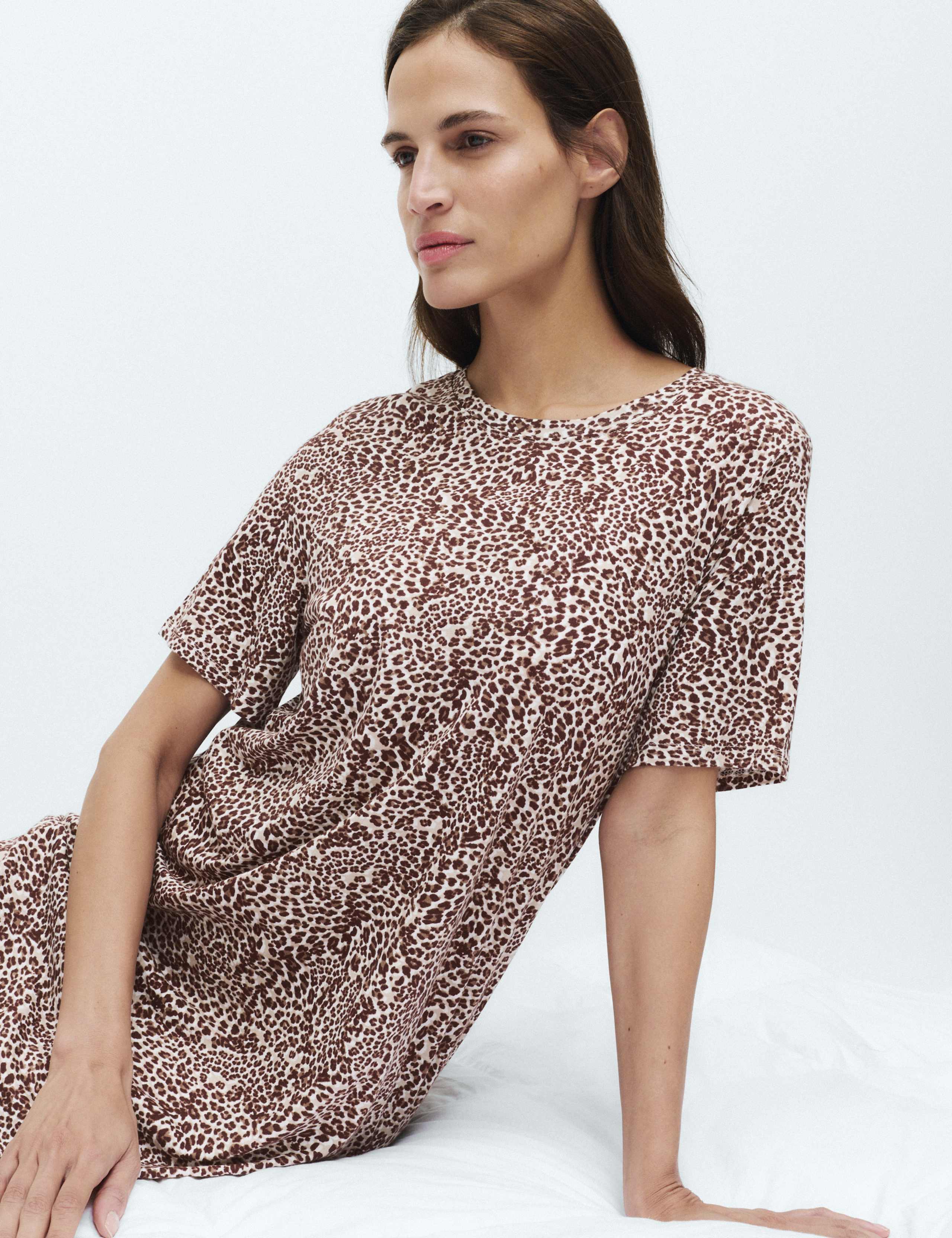 Cotton Modal Printed Long Nightdress 4 of 5