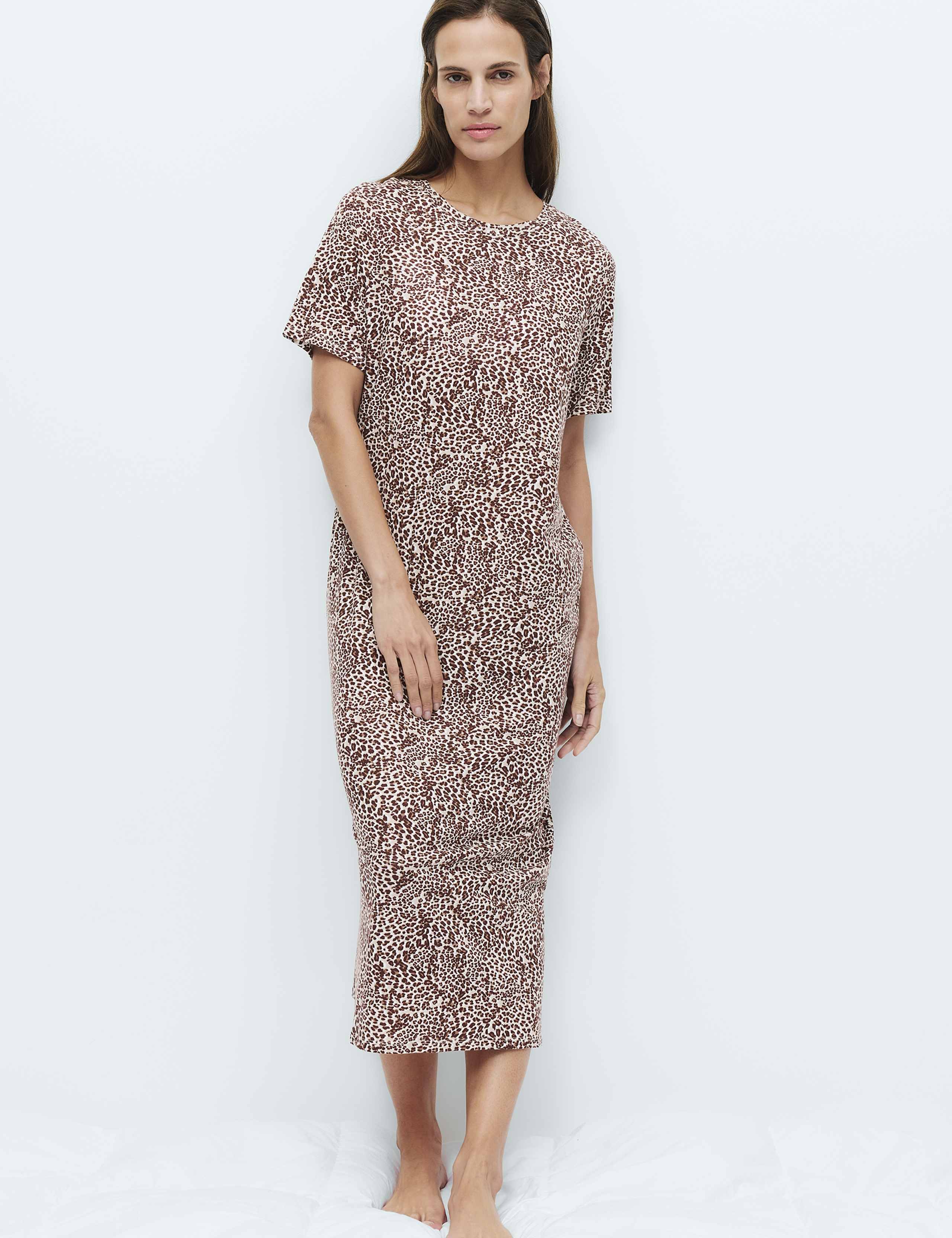 Cotton Modal Printed Long Nightdress 5 of 5