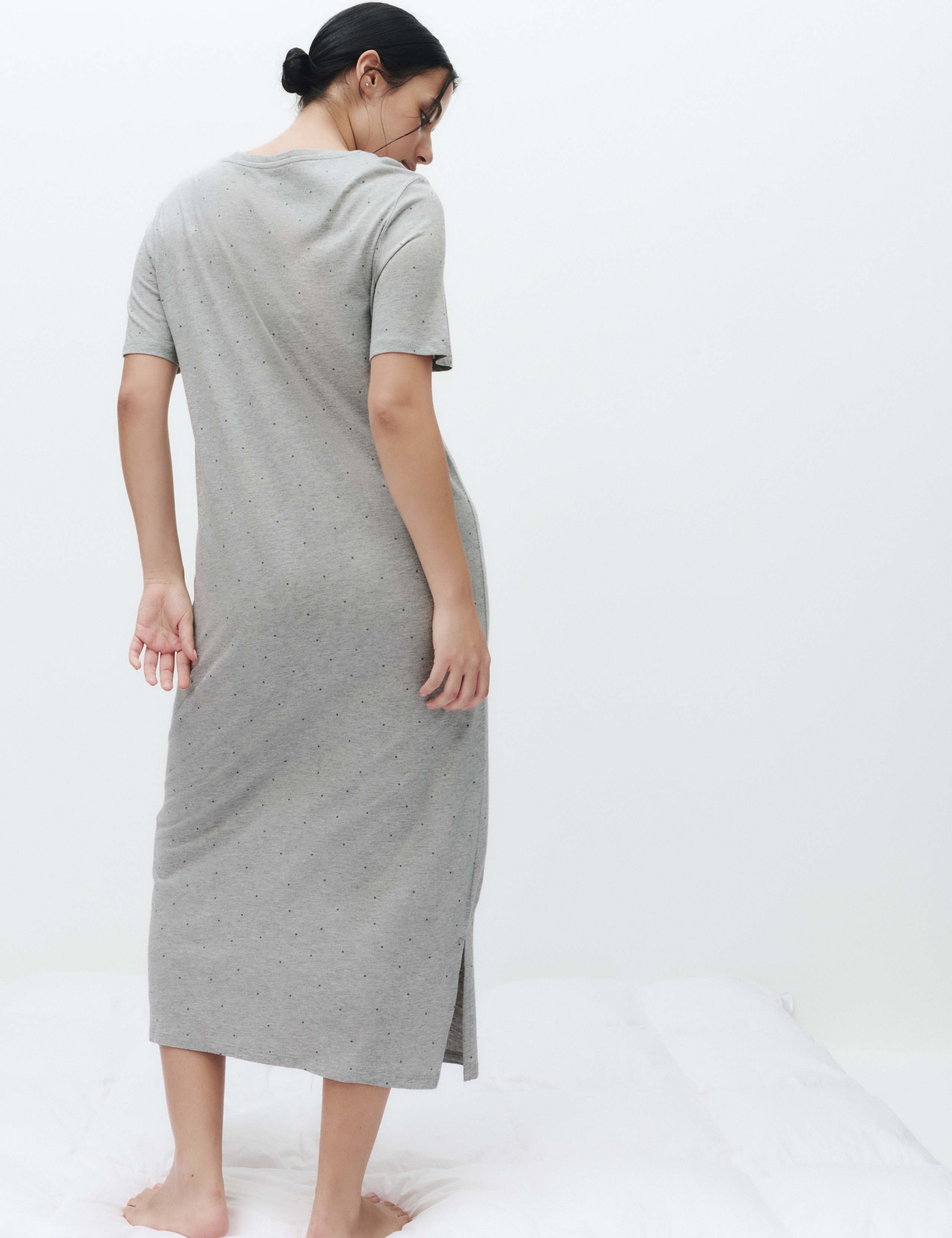 Cotton Modal Printed Long Nightdress 3 of 5