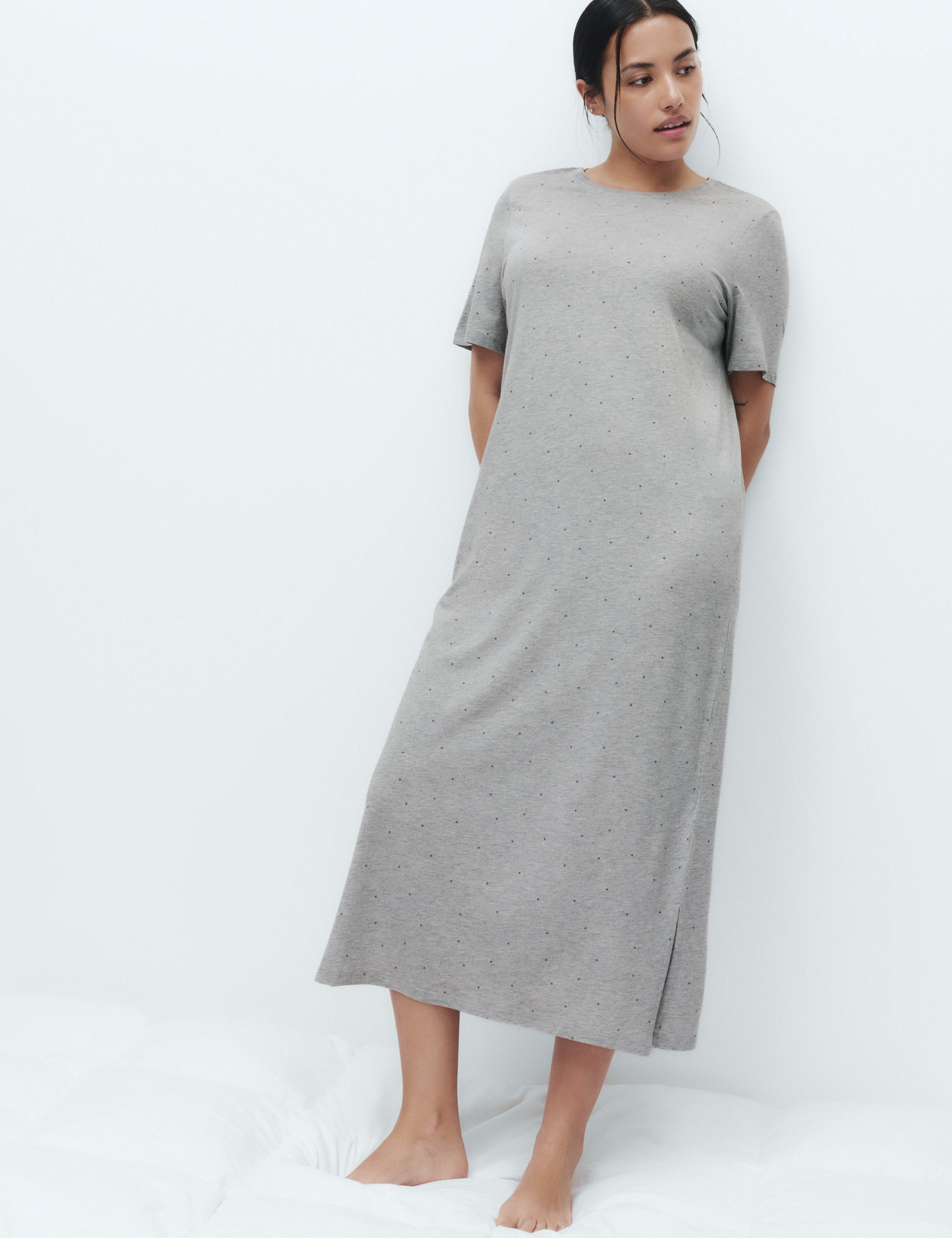 Cotton Modal Printed Long Nightdress 5 of 5