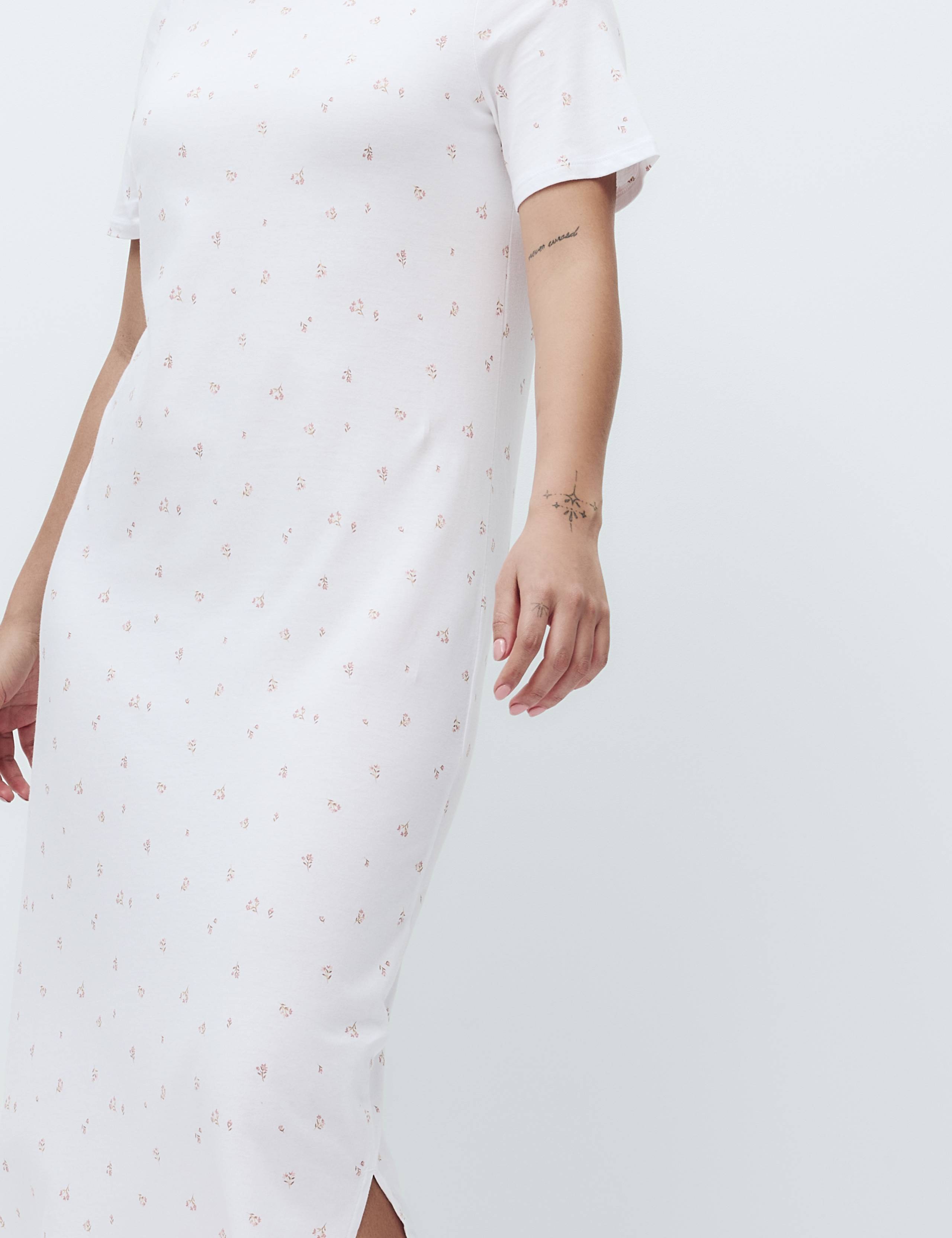 Cotton Modal Printed Long Nightdress 1 of 4