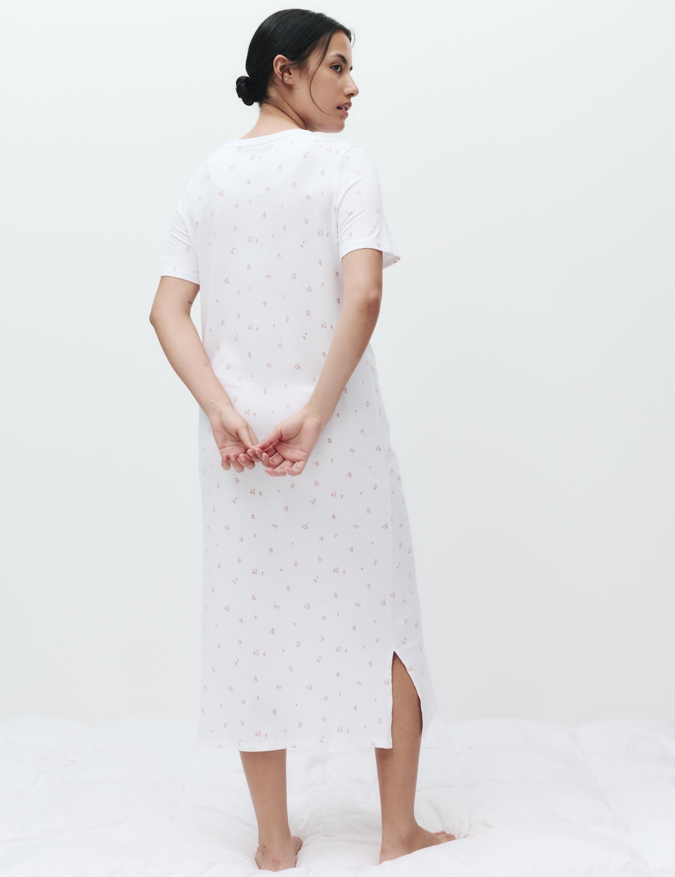 Cotton Modal Printed Long Nightdress 4 of 4