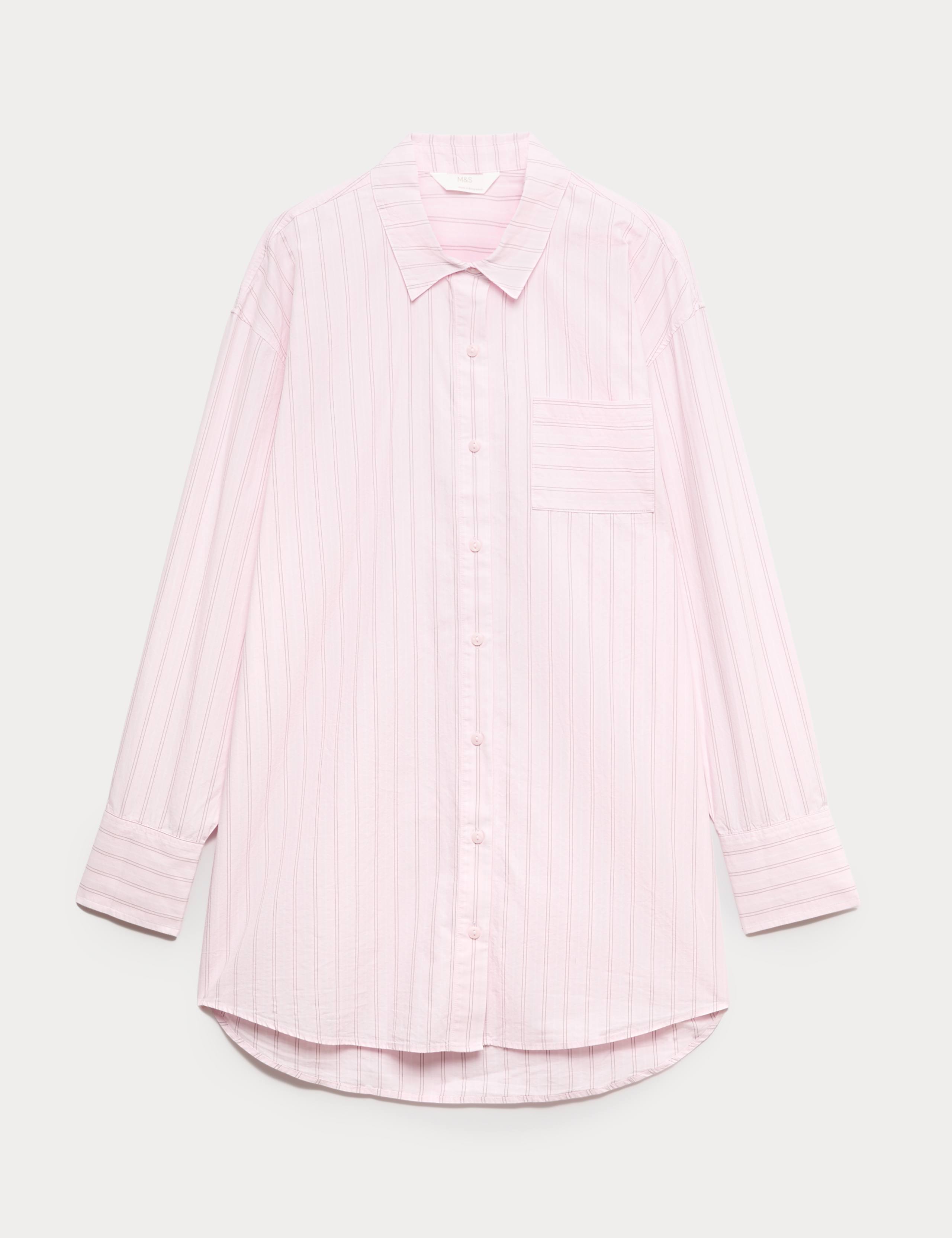Pure Cotton Striped Nightshirt 2 of 6