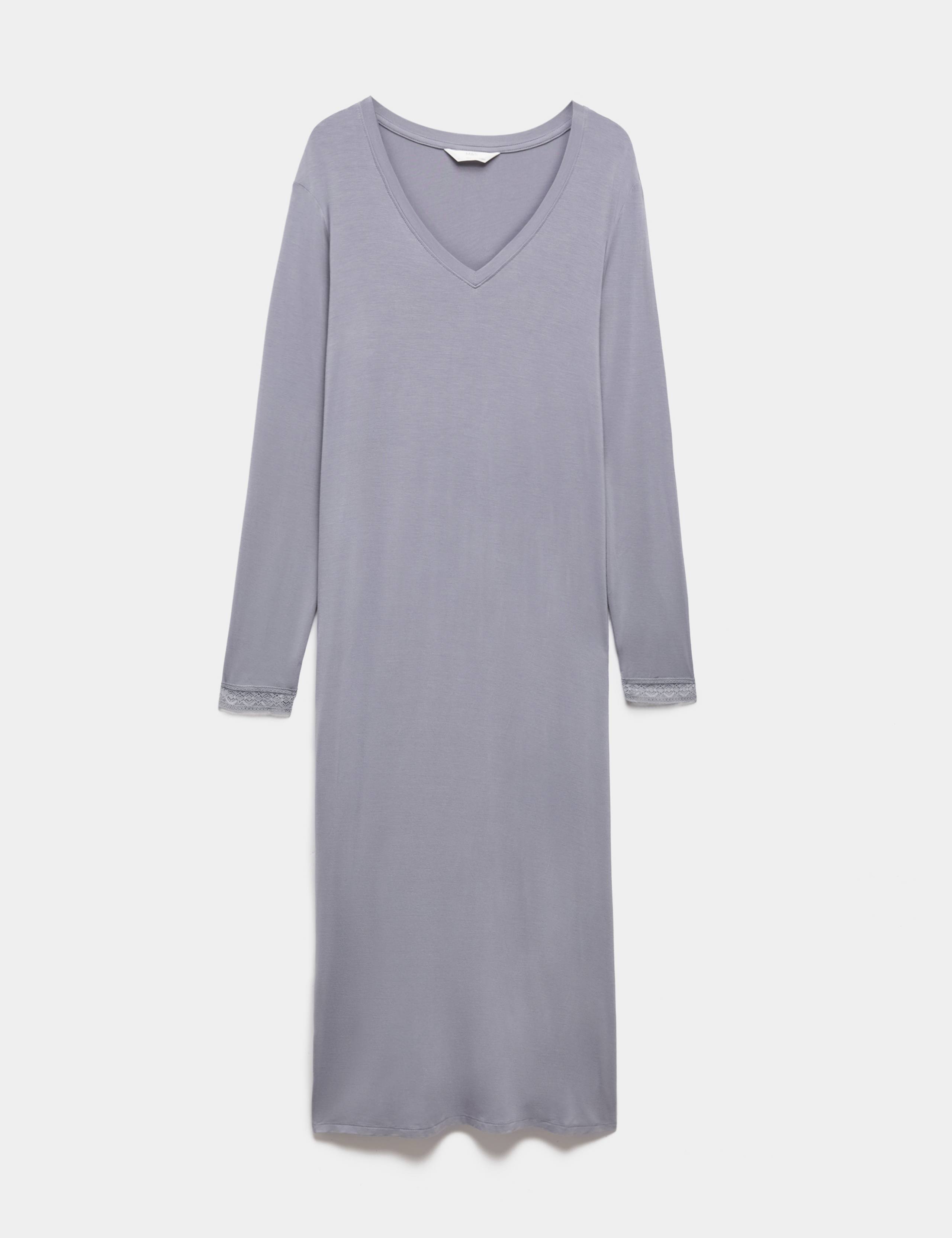 Lace Detail Long Sleeve Nightdress 2 of 4