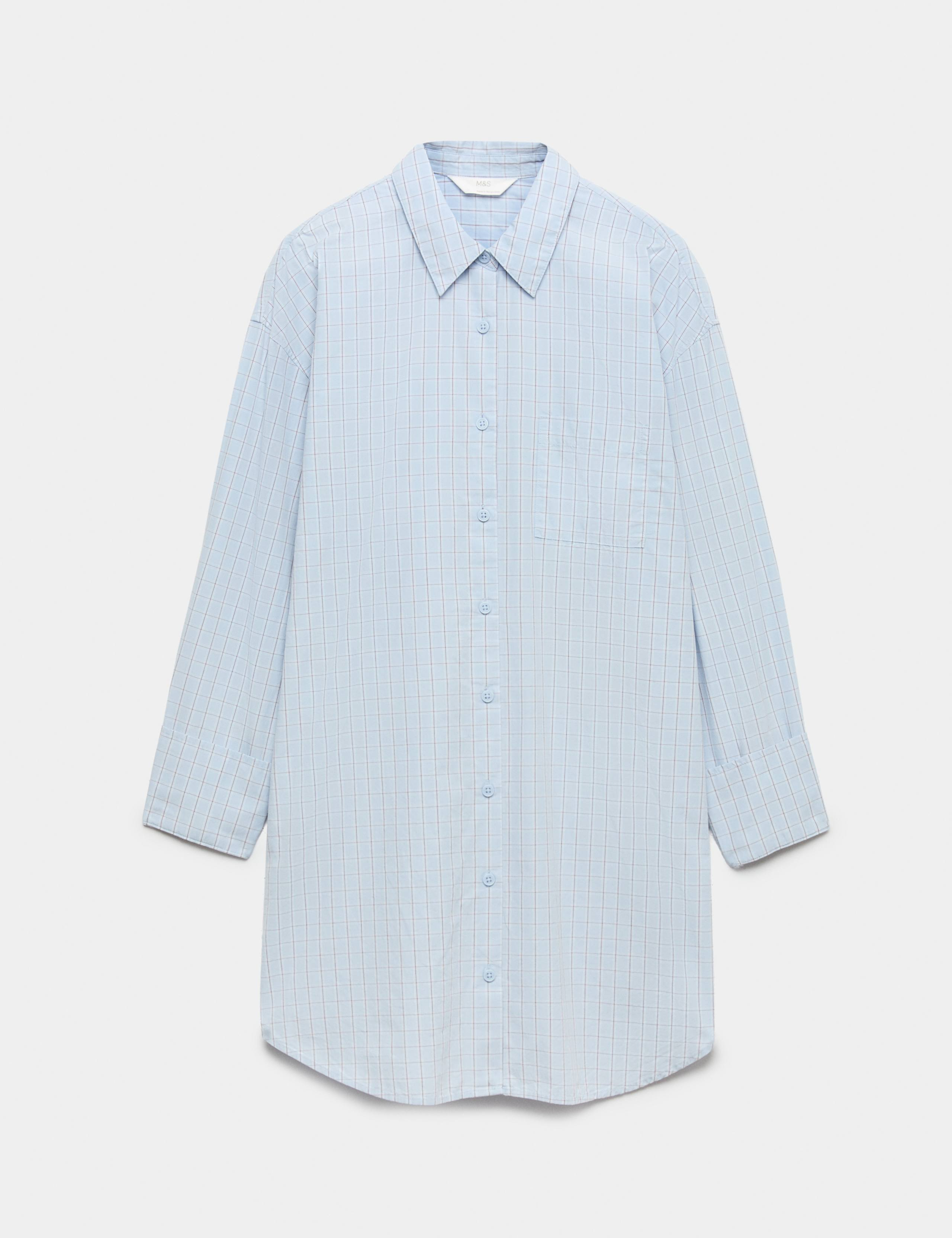 Pure Cotton Checked Nightshirt 2 of 6