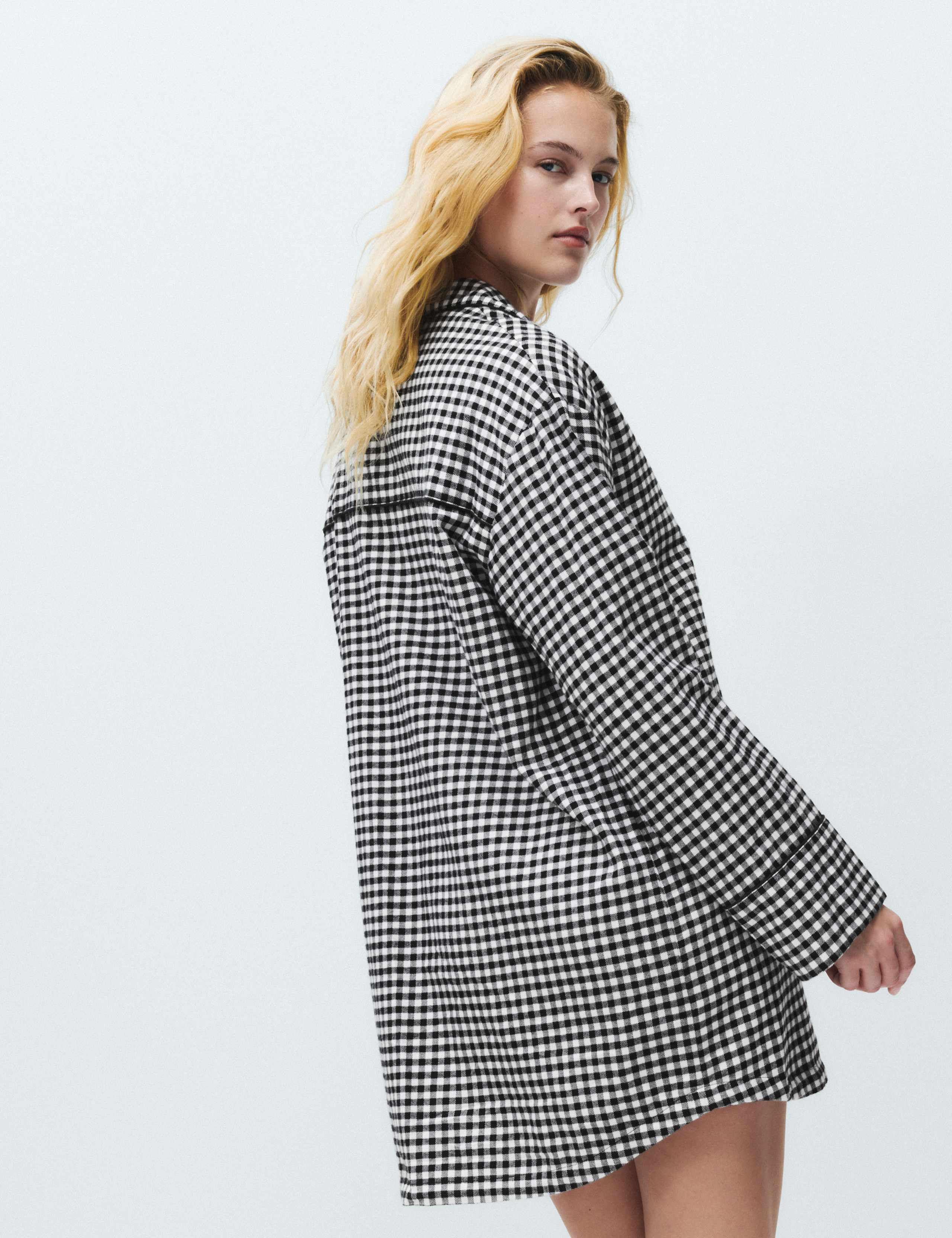 Pure Cotton Gingham Short Nightshirt 4 of 5