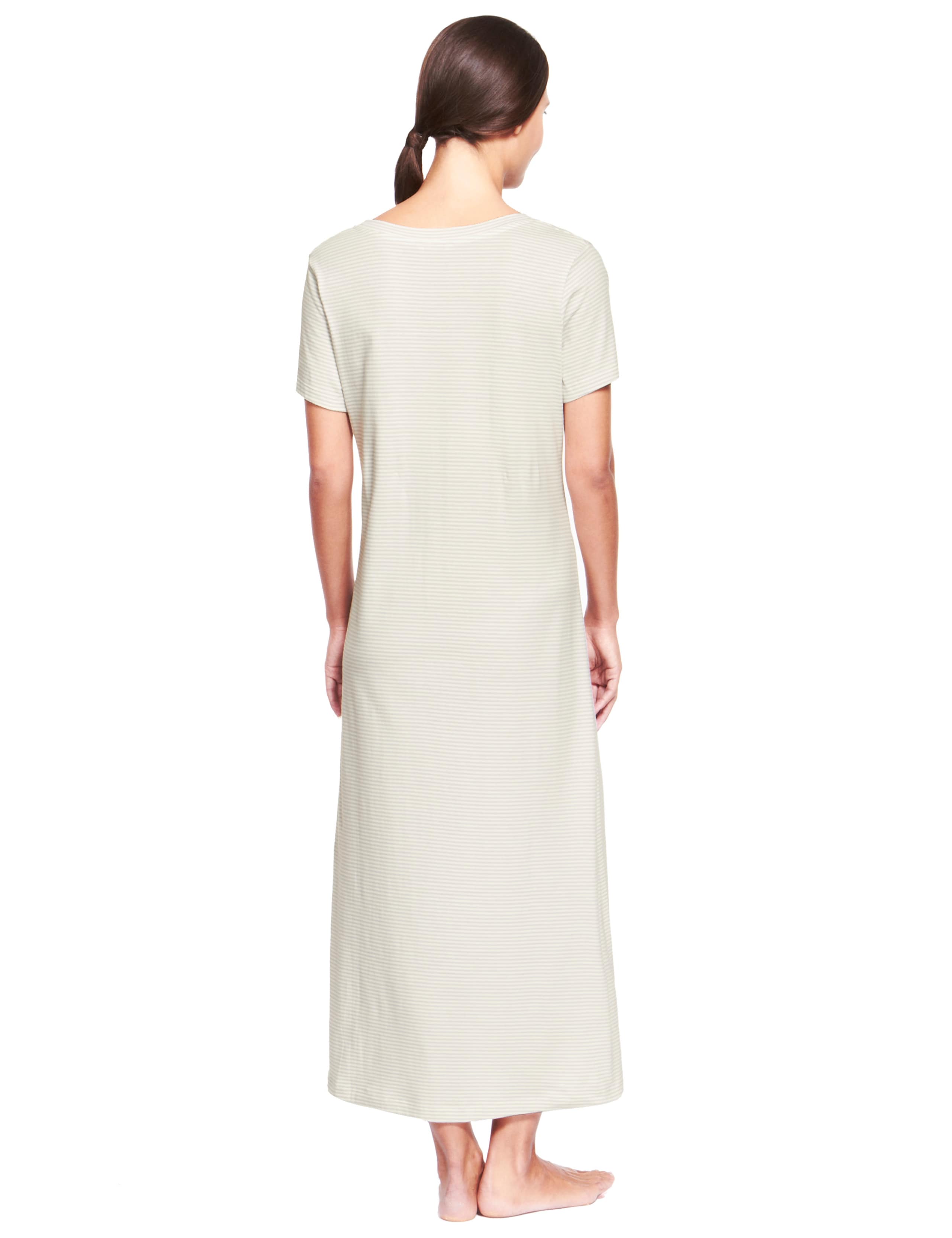 Pure Cotton Striped Long Nightdress with Cool Comfort™ Technology 3 of 4