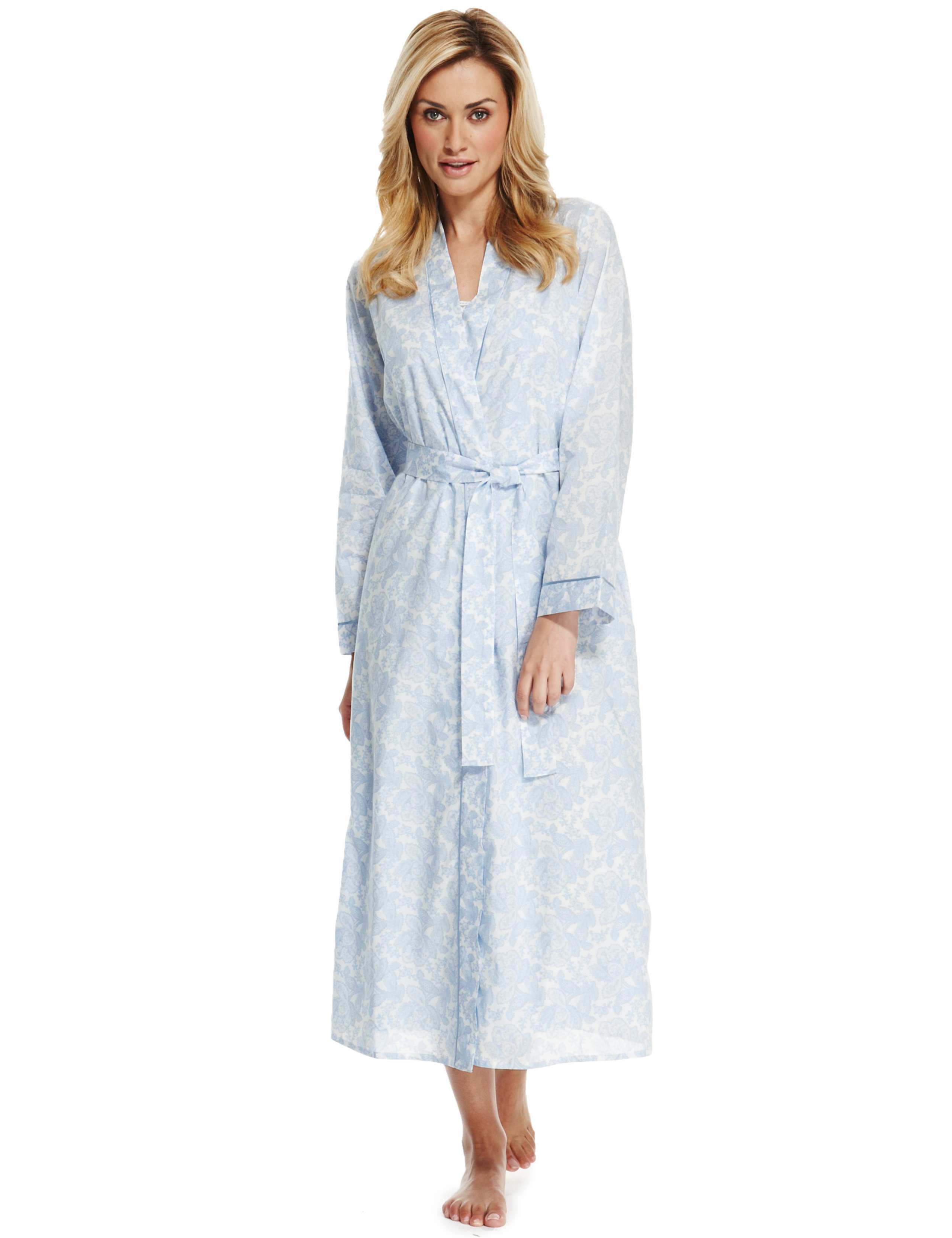 Pure Cotton Floral Dressing Gown with Cool Comfort™ Technology 5 of 6